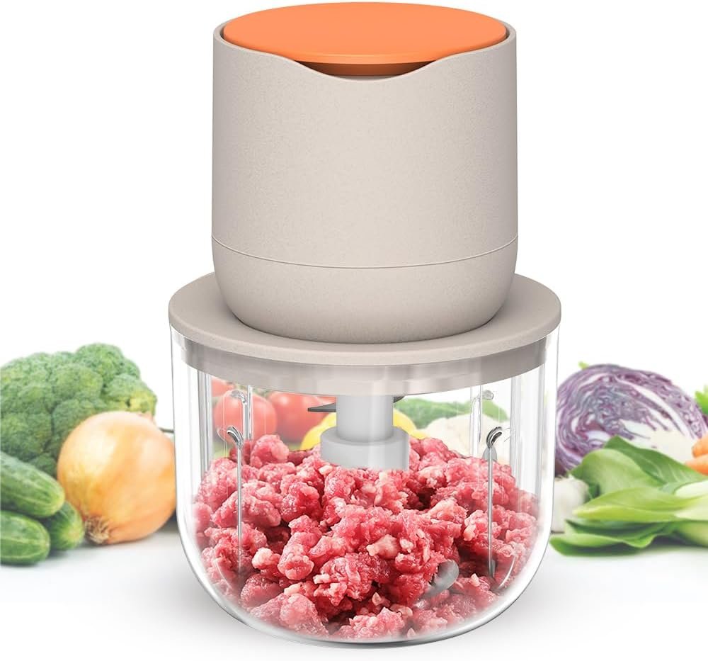 Wireless Electric Food Processor,600ML Electric Food Chopper For Meat,Onions,vegetables,Garlic,Complementary Food, Meat Chopper Blender - Image 2