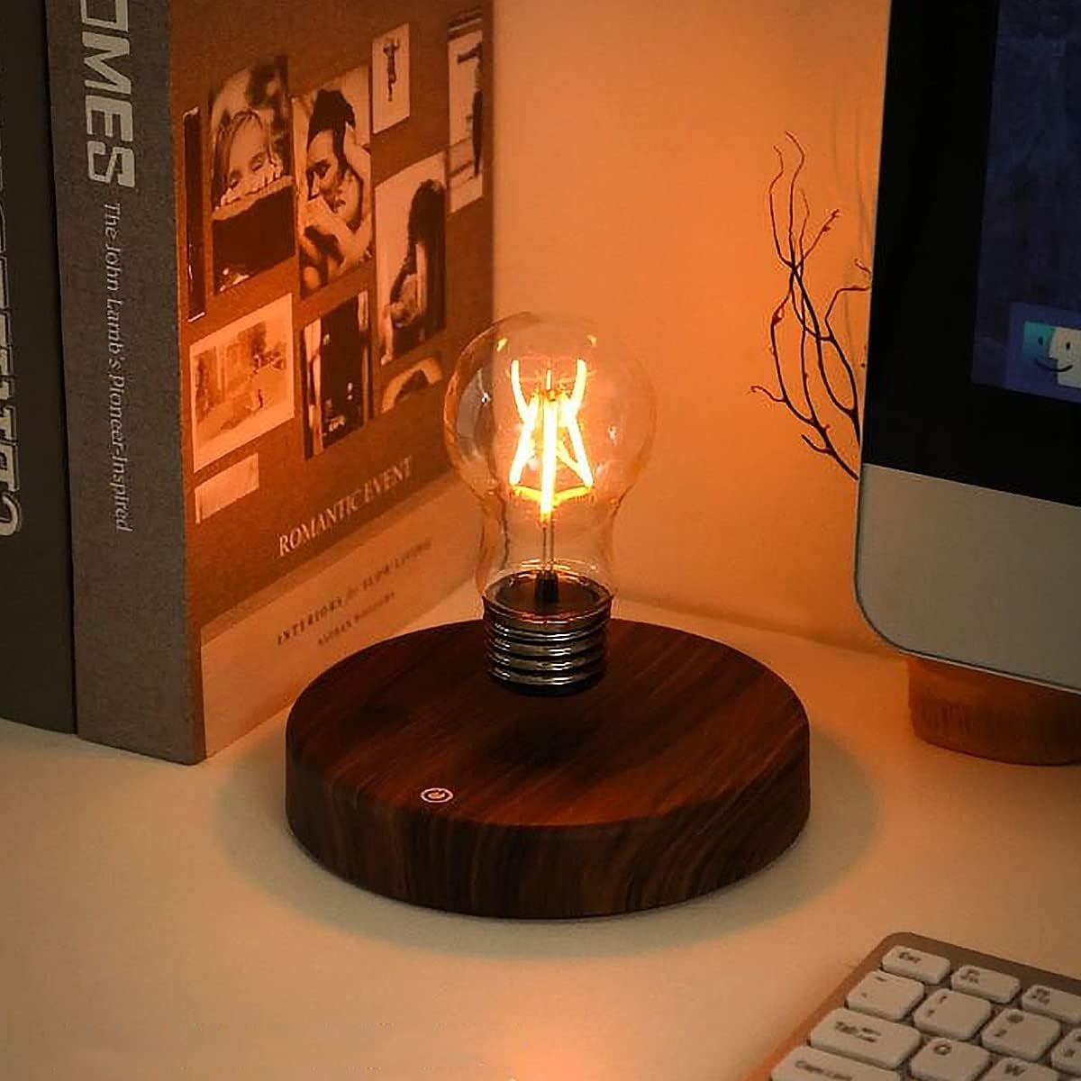 Floating Light Bulb, Magnetic Levitating LED Desk Lamp Table lamp Night Light, 360 Degree Automatic Rotating Light, Unique Gifts for Christmas Office Decor - Image 8