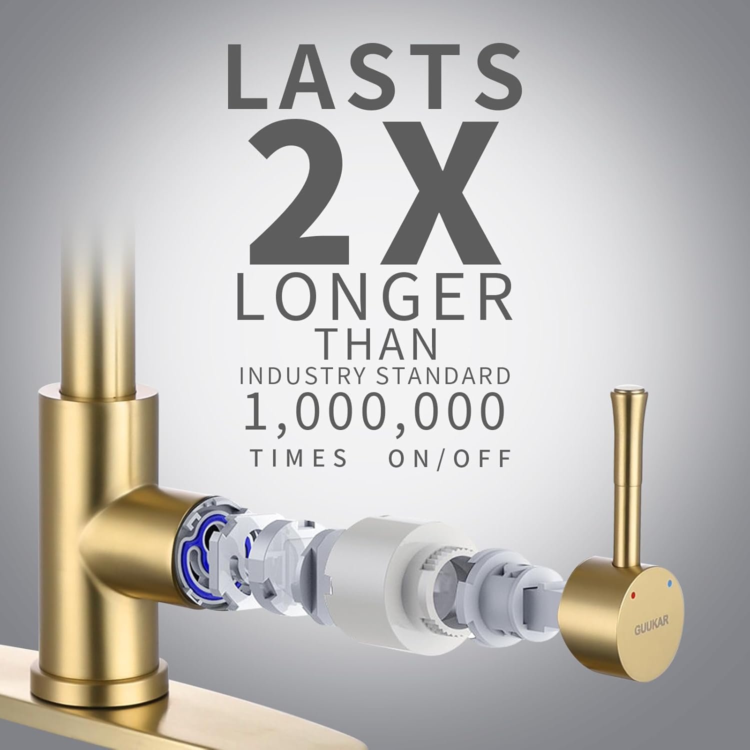 Gold Kitchen Faucet with Pull Down Sprayer, Modern Brushed Gold Single Handle Kitchen Sink Faucet with Deck Plate - Image 4