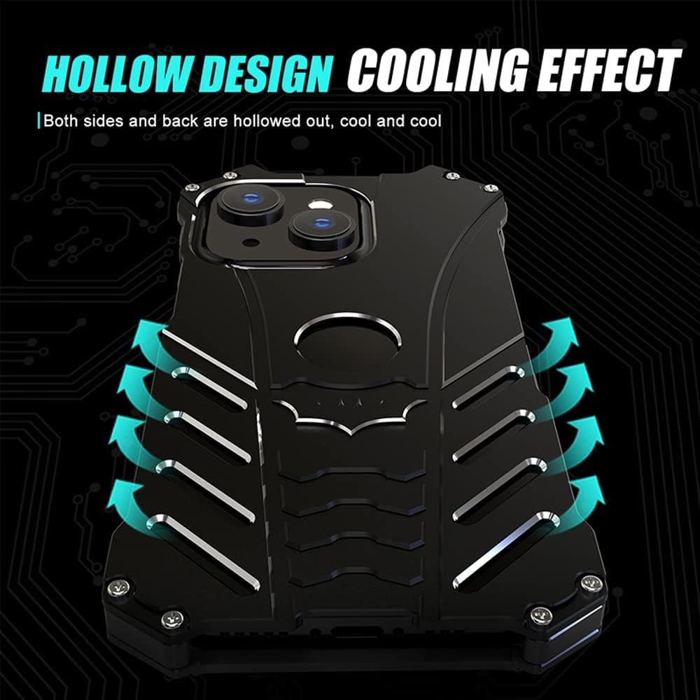 Cool Tough Metal Case for iPhone 13 (6.1 inch), Anti-Fall Shockproof Aluminum Alloy Bumper Protective Skin Scratchproof Frame Back Plate Cover Black - Image 6