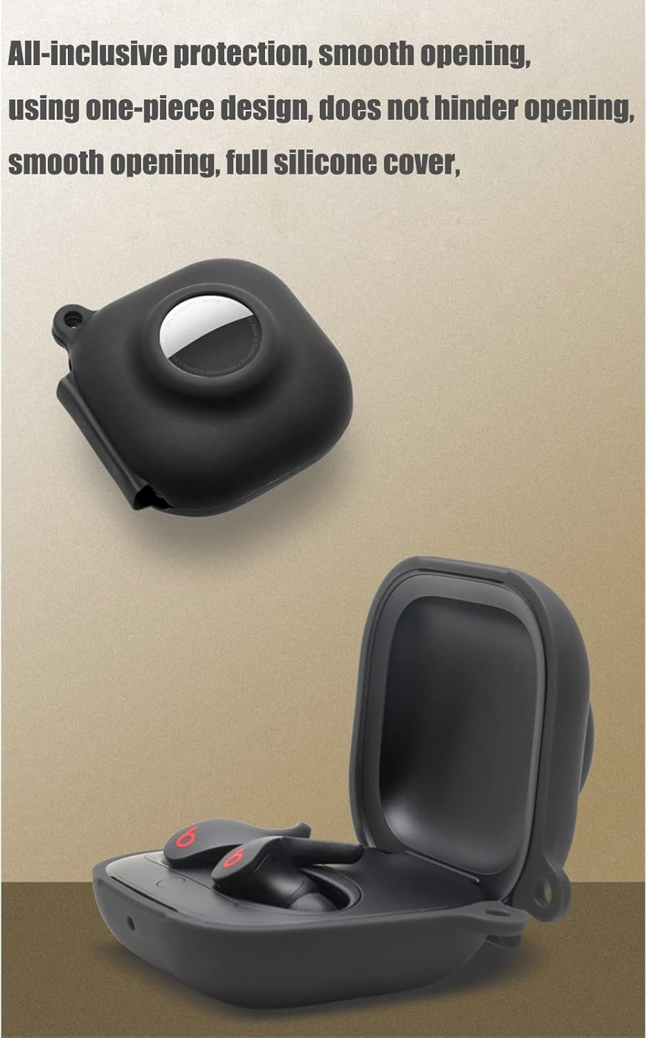 Case Cover for Beats Fit Pro and Airtag,Premium Soft Skin Cover Shock-Absorbing,Anti-Scratch Protective Case with Keychain (Dark Green) - Image 8