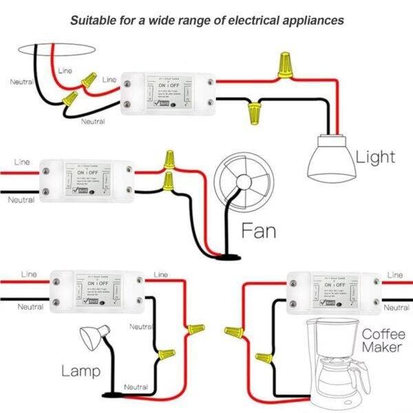10A Wireless Smart Switch, Wi-Fi Light Switch Compatible with Alexa & Google Home & SmartThings, FCC Certified, No Hub Required Support DIY Module(2 Pack) - Image 8