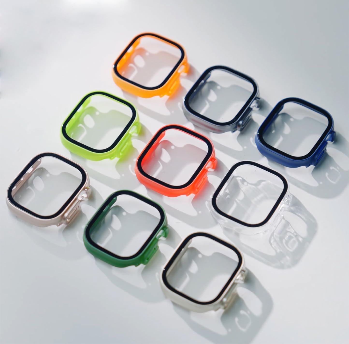 Pocoukate [9 Pack Case Compatible with 49mm Apple Watch Ultra & Ultra 2 with Tempered Glass Screen Protector Full Scratch-Resistant Protective Cover Bumper for Apple Watch 49 mm - Image 9