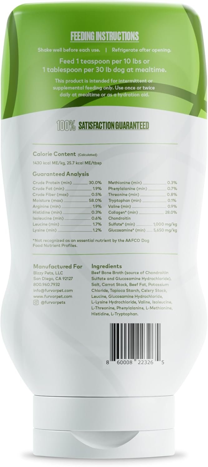 Mobility Support Beef Bone Broth for Dogs | Hip & Joint Support for Dogs | Glucosamine & Amino Acid Boosted | Human Grade Ingredients | Just add Water | Made in USA, 16 oz - Image 7