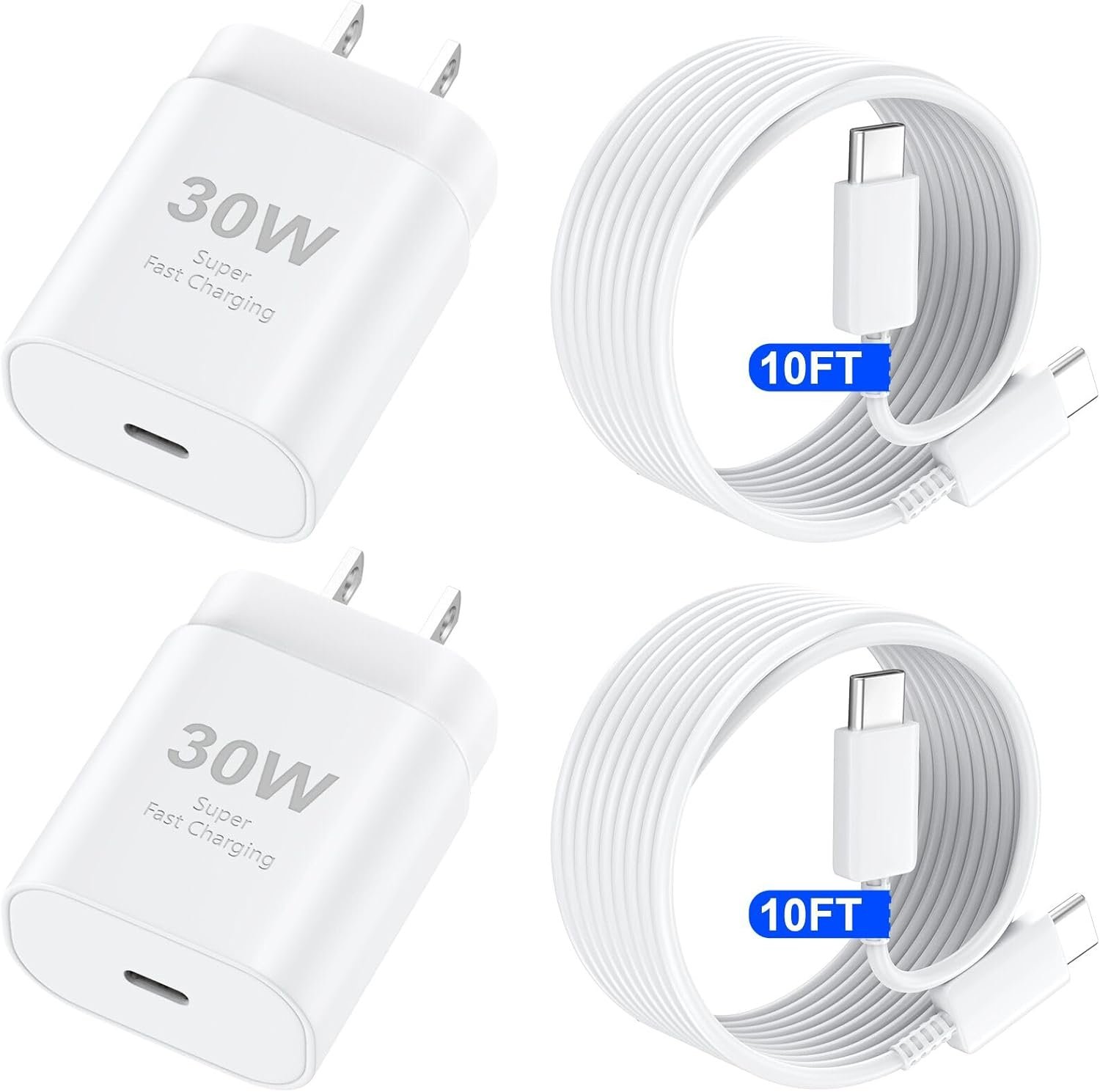 iPhone 16 15 Pro Max Charger Fast Charging USB C Charger Block, 30W USB-C Charger with 10 FT Type C Fast Charging Long Cable Cord for iPhone 16 Pro Max/16 Pro/16 Plus/16/15 Pro Max/15Pro/15/GalaxyS24 - Image 2