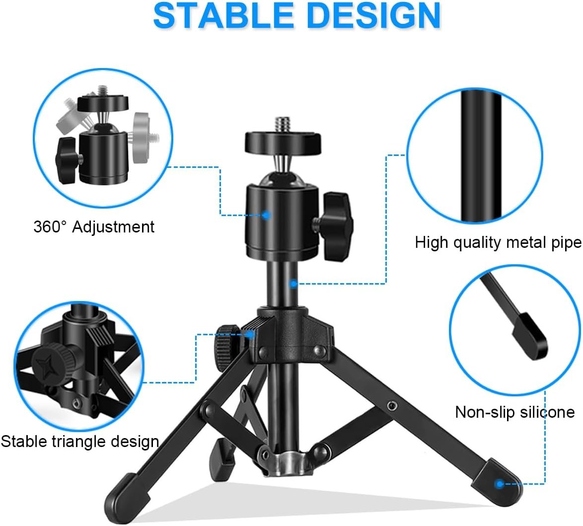 Mini Projector Stand, Table Top Mini Projector Tripod Stand with Tilt Angle Adjustable Small Tripod for Projector Mini, Cameras, DSLR, Smartphones - Image 6