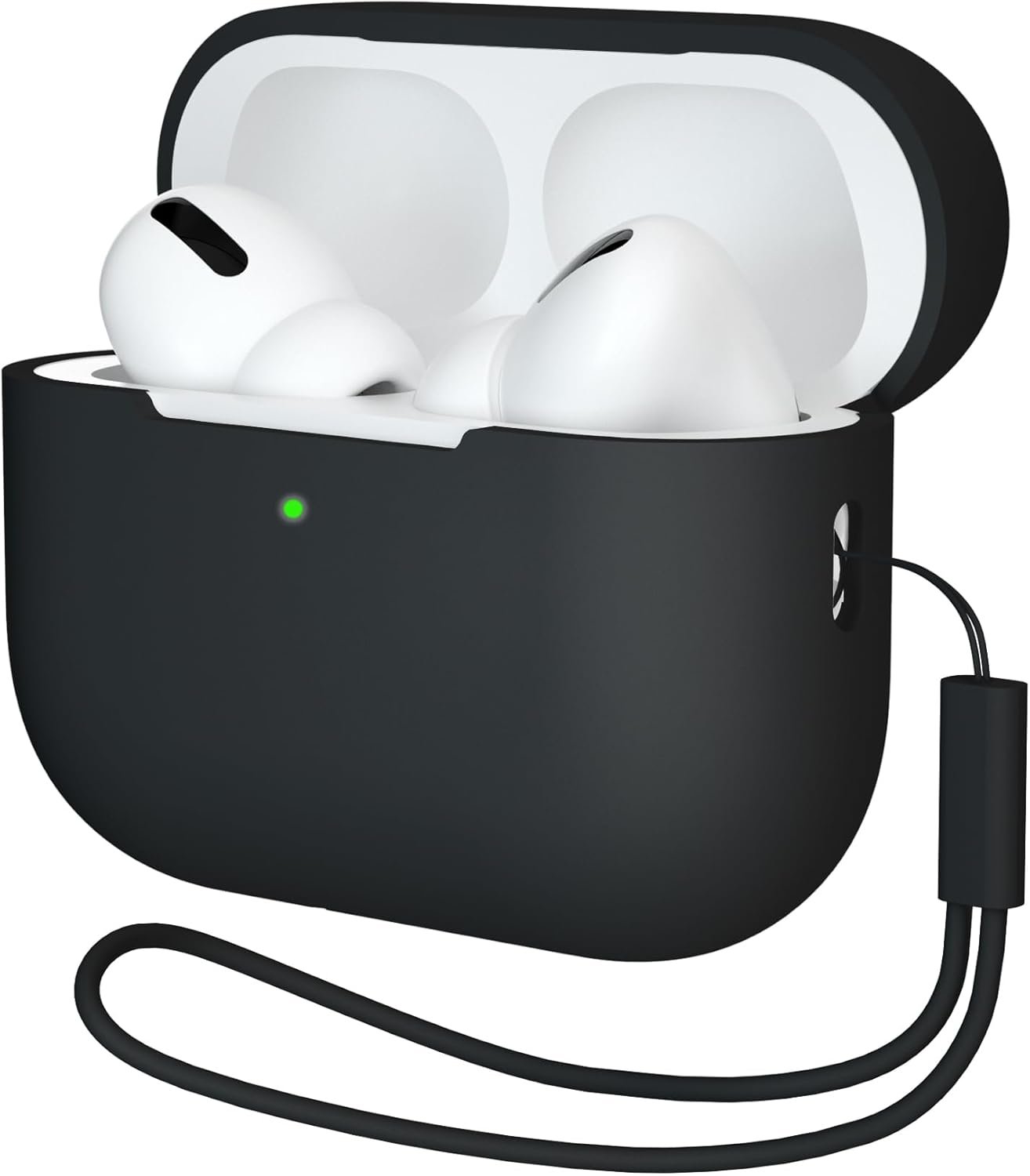 ATUAT for AirPods Pro 2nd Generation Case Cover(2022), Protective Soft Silicone Skin Accessories for Men Women Boys Girls for Apple AirPods Pro Gen 2, Front LED Visible-Black - Image 2