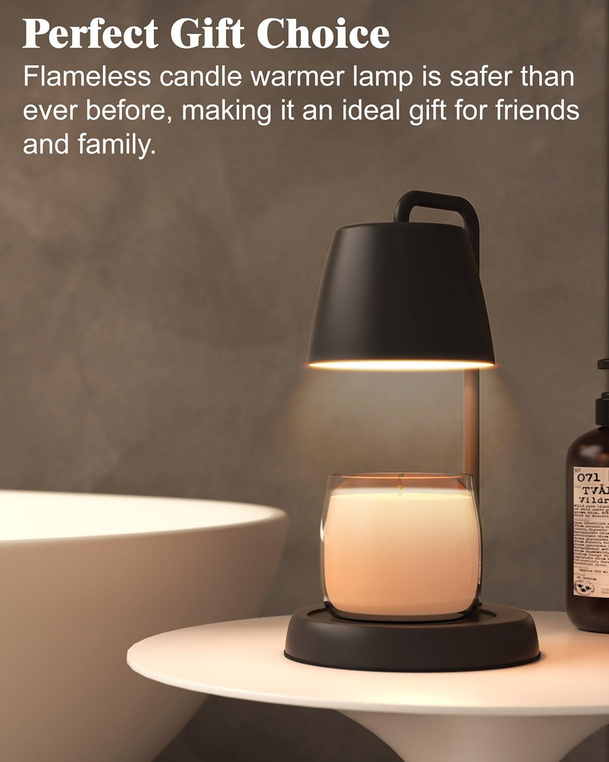 Black Candle Warmer Lamp with Timer and Dimmer for Jar Candles - Perfect Home Decor Gift for Women, Daughters, Moms - Includes 2 Bulbs - Image 9