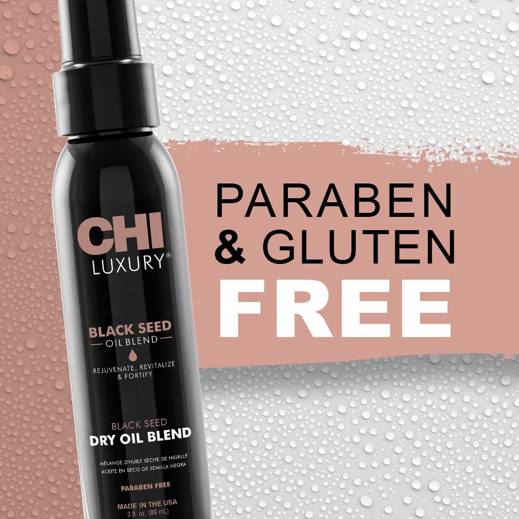 CHI Luxury Black Seed Oil Blend Dry Oil, Revitalizing & Nourishing Hair Oil, Creates Smooth & Shiny Hair, Sulfate, Paraben, & Cruelty-Free, 3 Oz - Image 7