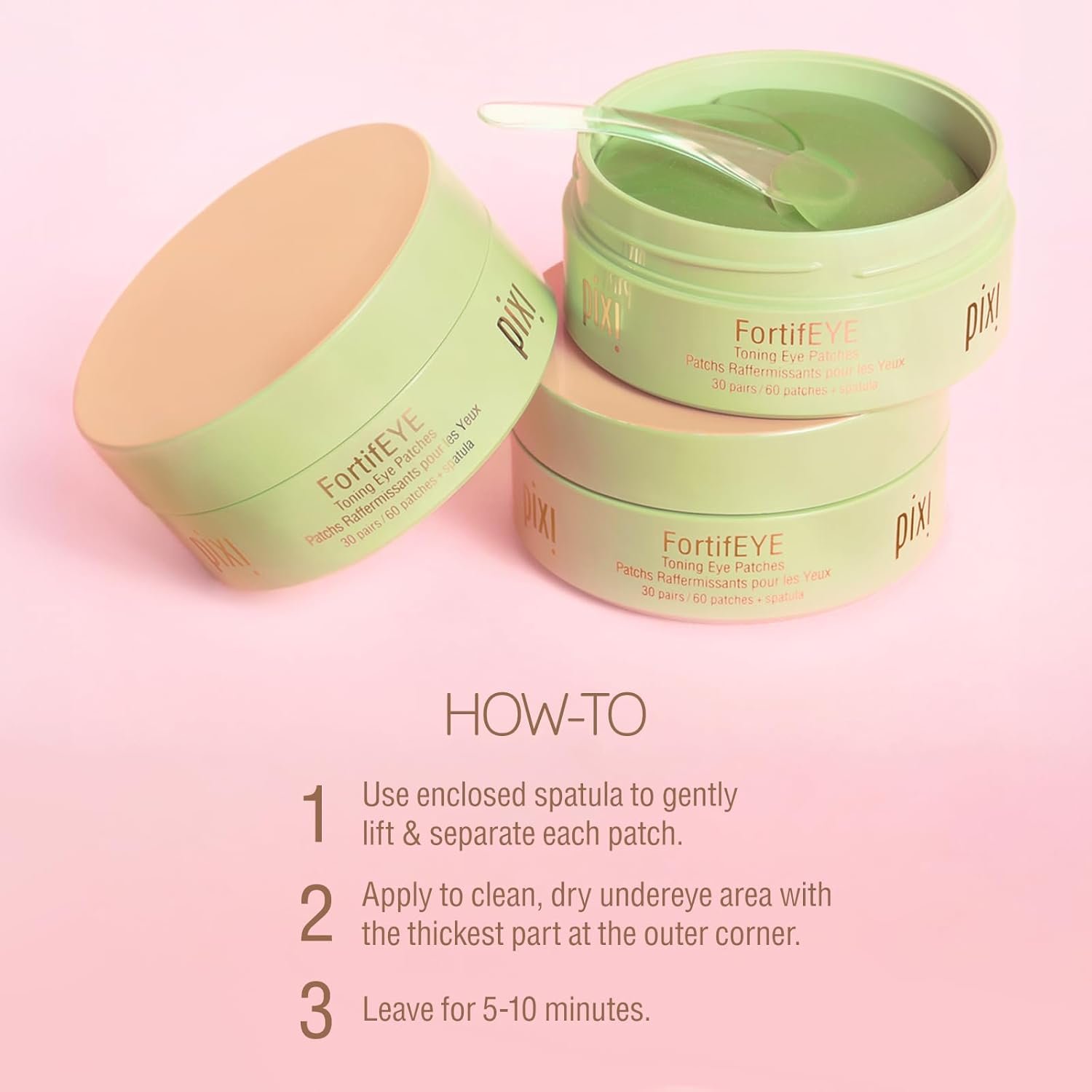 Pixi FortifEYE Firming Hydrogel Under-Eye Patches, Collagen Eye Patches For Under Eyes, Energize & Tone Eye Area, 30 Pairs / 60 Patches - Image 5