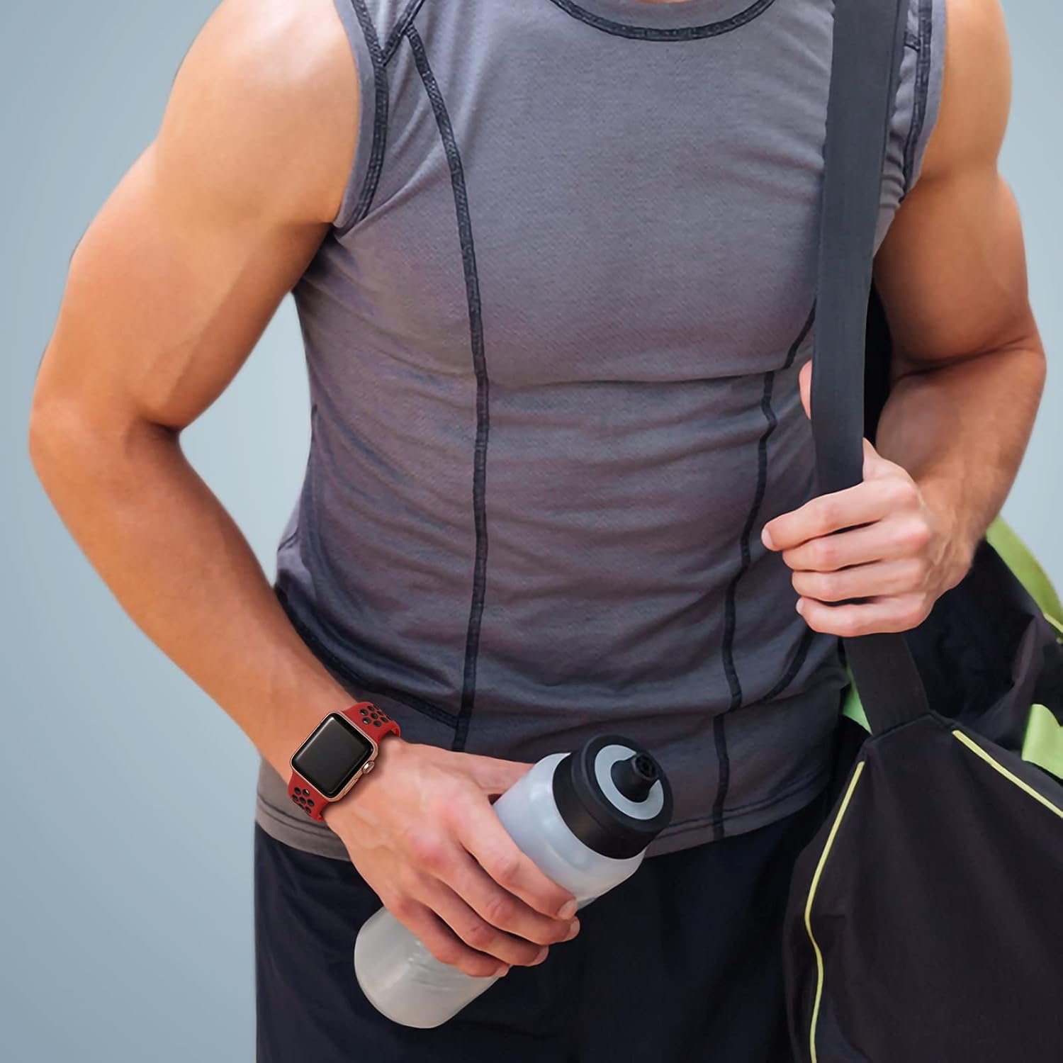 Adorve 4 Pack Compatible with Apple Watch Band 49mm 46mm 45mm 44mm 42mm iWatch Ultra 2 SE Series 10 9 8 7 6 5 4 3 2 1 Women Men,Breathable Sport Silicone Strap,Blue White/WhiteBlack/BlackGray/RedBlack - Image 8