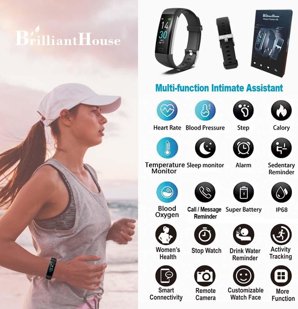 Fitness Tracker with Heart Rate Monitor/Step Counter/Calories, Activity Tracker Smart Watch Sleep Monitor IP68 Health Tracker Pedometer for Man Women - Image 3