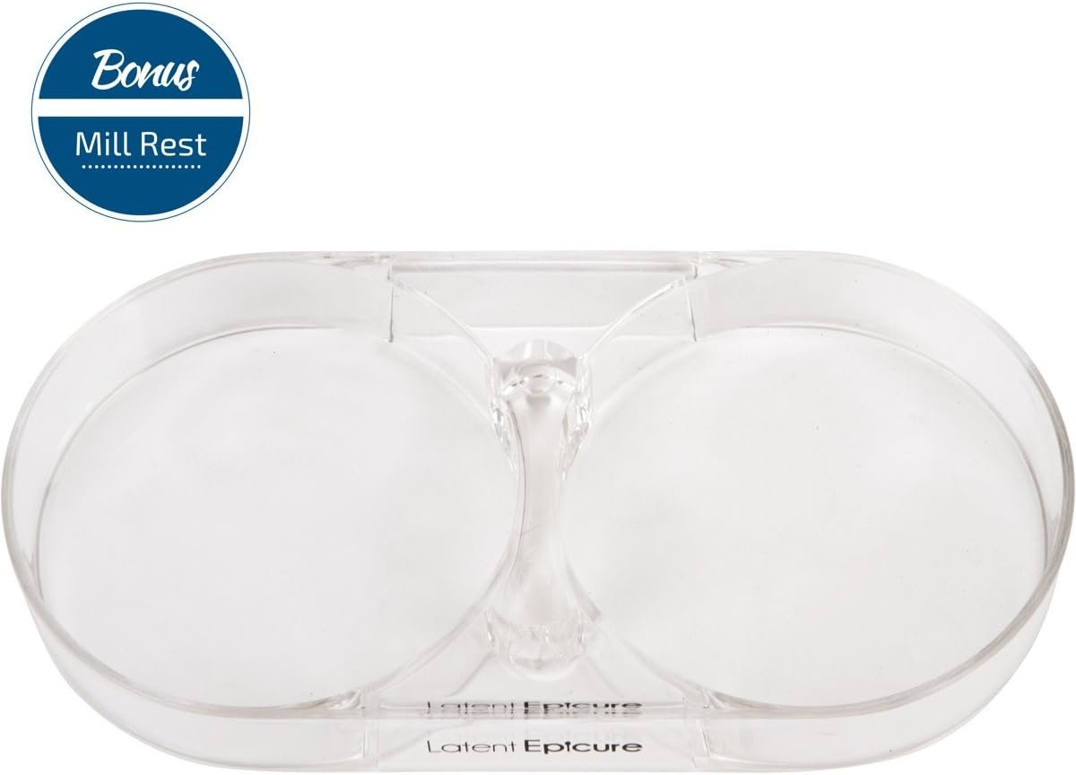 Electric Salt and Pepper Grinder Set (pack of 2) - Stainless Steel Battery Operated Salt & Pepper Mills with Light - Complimentary Mill Rest- One Handed Operation Adjustable Ceramic Grinders - Image 3