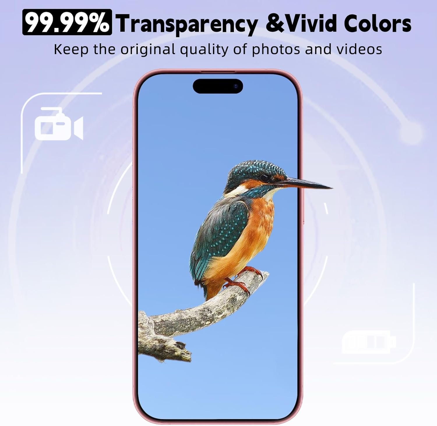 3 Pack Screen Protector for iPhone 15 Pro Max 6.7" with 2 Pack Tempered Glass Camera Lens Protector, Ultra HD, 9H Hardness Accessories, Scratch Resistant, Case Friendly - Easy Install - Image 5