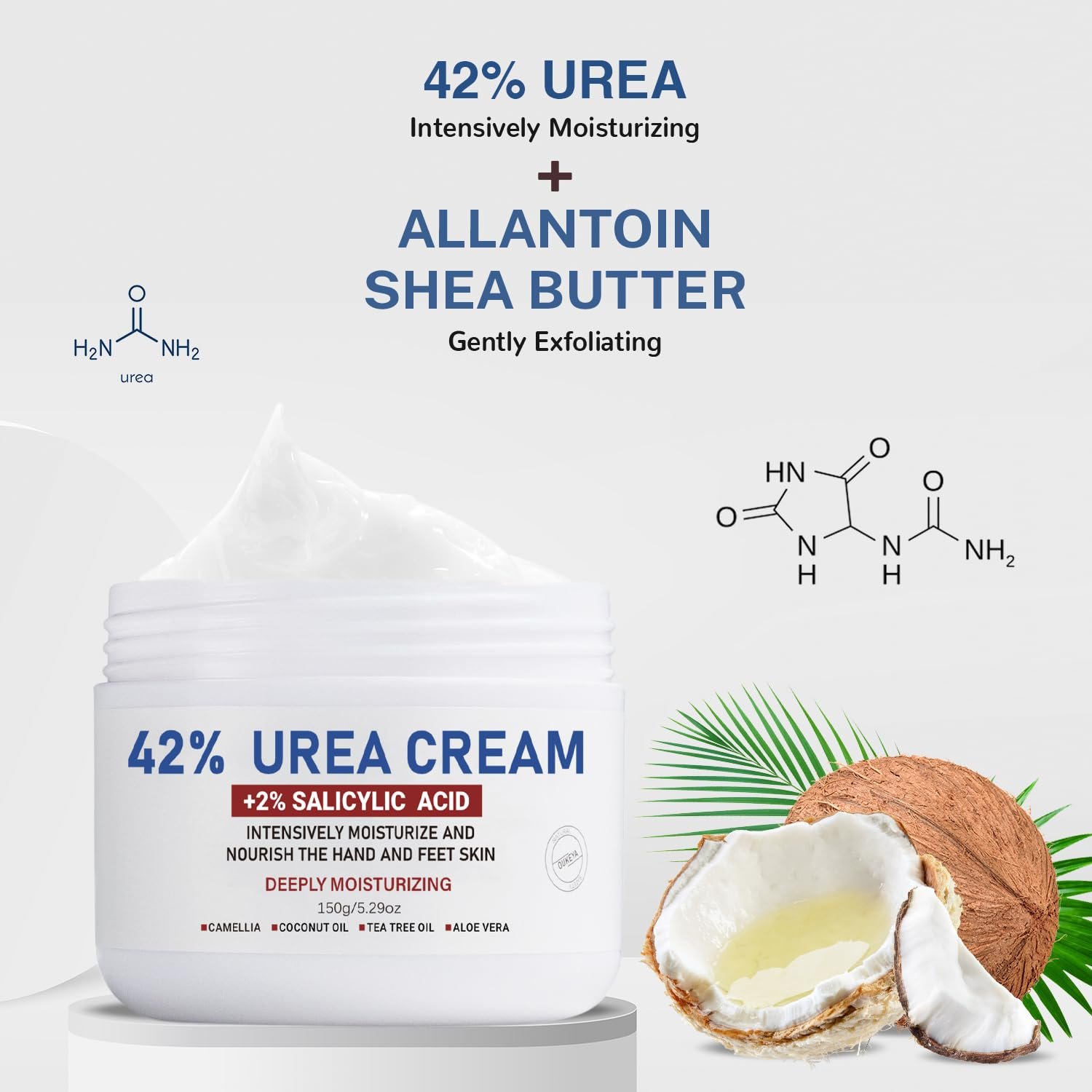 Urea Cream 42% plus Salicylic Acid 2% Net 5.29 Oz for Dry Cracked Feet, Heels, Knees, Elbows, Hands Repair Treatment. Moisturizes and Removes Corns, Calluses, Dead Skin, and Softens Toenails - Image 3
