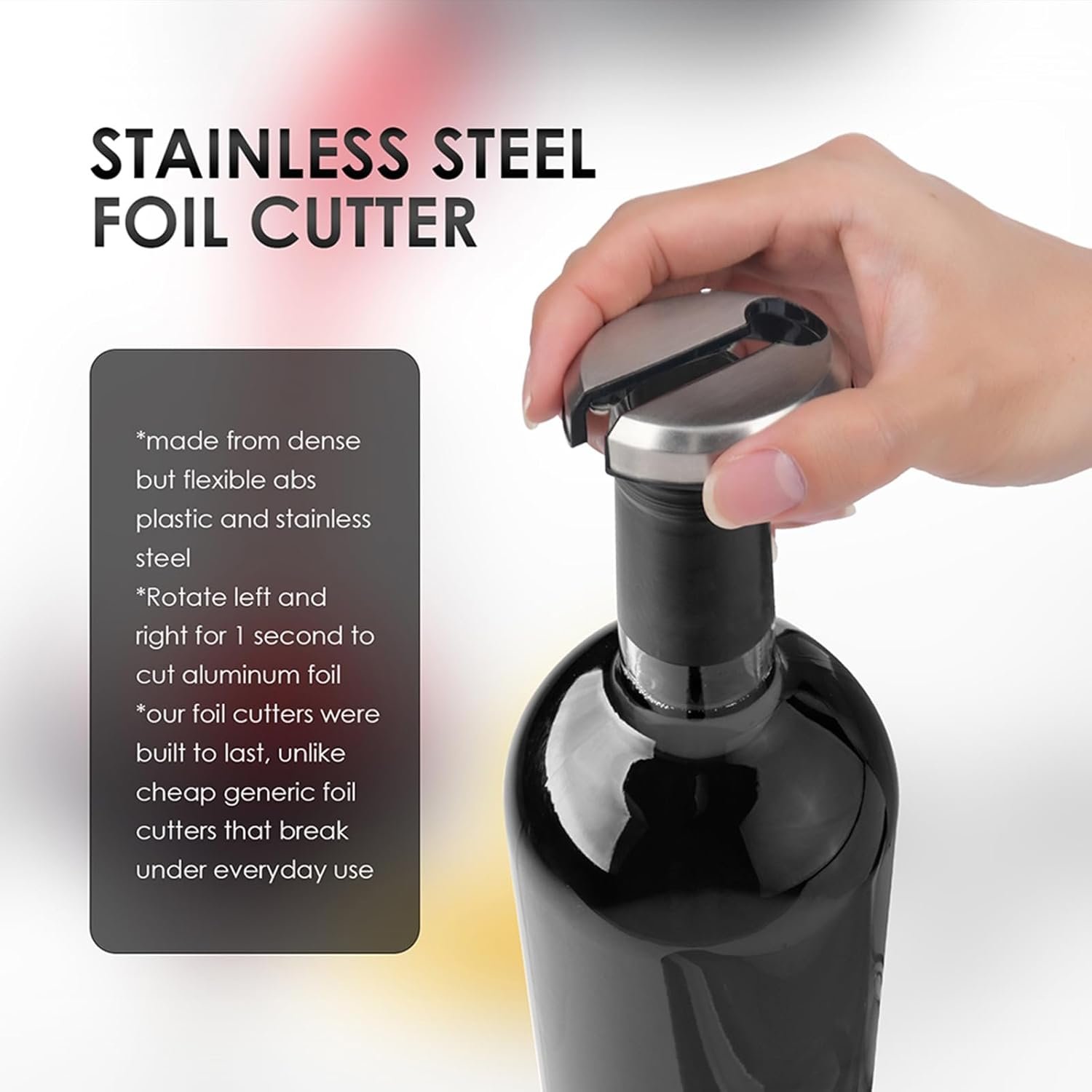 Electric Wine Opener, Automatic Electric Wine Bottle Corkscrew Opener Gift Set - Includes a Charging Wine Bottle Opener, Wine Aerator, Vacuum Wine Preserver, Storage Base, Foil Cutter & USB Cable - Image 6