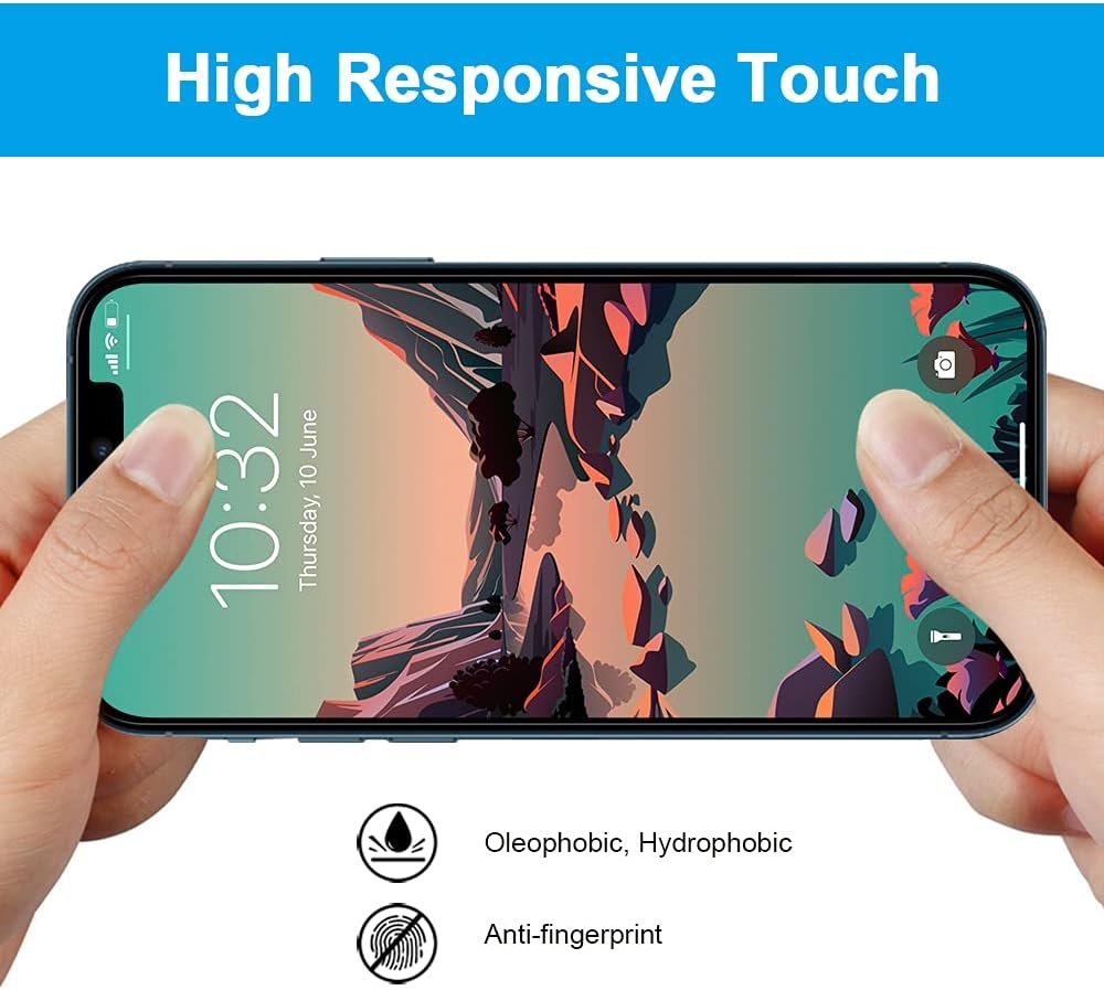 GLASS-M Privacy Screen Protector for iPhone 12 Pro/iPhone 12, Anti-Spy 9H Tempered Glass with Installation Frame, Anti-Peep Screen Cover - 2 Pack - Image 8