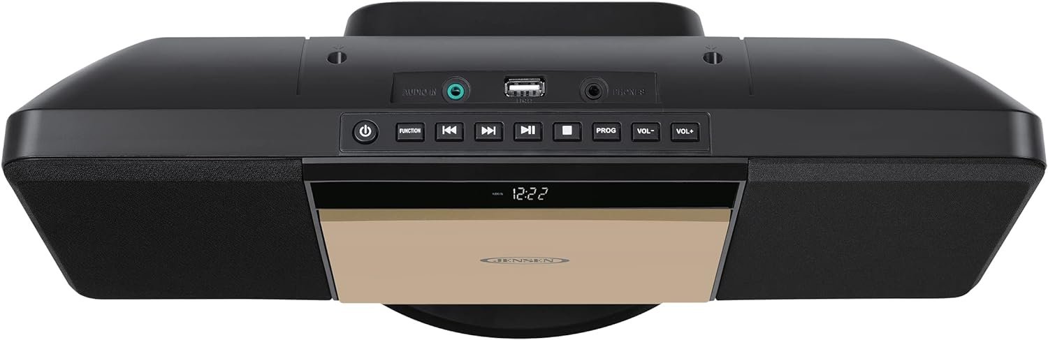 Jensen JBS-300 Champagne Gold Modern Bluetooth Stereo Music System for Home with CD/MP3/WMA Player Wireless Streaming USB Port for MP3 Playback | AM/FM Stereo (Remote Included) (Limited Edition) - Image 5
