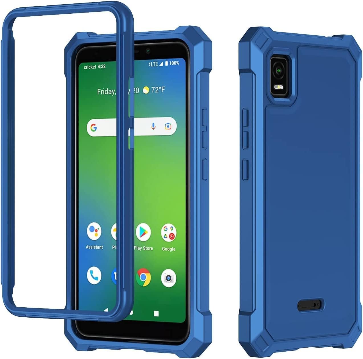 for ATT Calypso 3 case, with Tempered Glass Screen Protector 360 Full-Body Soft TPU Bumper Shockproof Silicone Protective Phone Cover Case for AT&T Calypso 3 (U328AA) (Blue) - Image 7