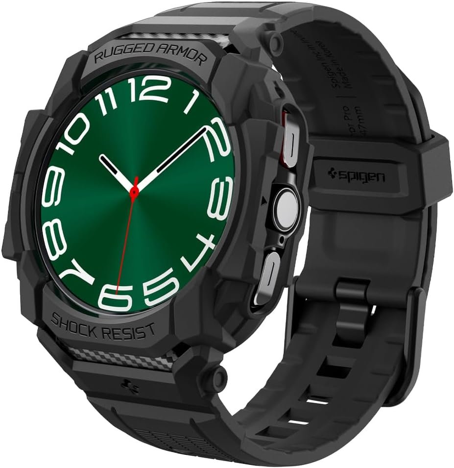 Spigen Rugged Armor Pro Designed for Samsung Galaxy Watch Ultra 47mm Case with Band, Rugged Galaxy Watch Ultra Band with Protective Case (2024) - Matte Black - Image 5