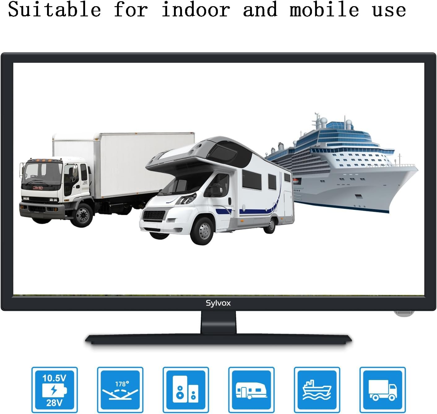 SYLVOX 27 Inch Smart TV 12/24 Volt TV 1080P FHD RV TV Android 11.0 Built-in Digital Video Disc Player with WiFi, Wireless Connection and Digital Noise Reduction Function - Image 9