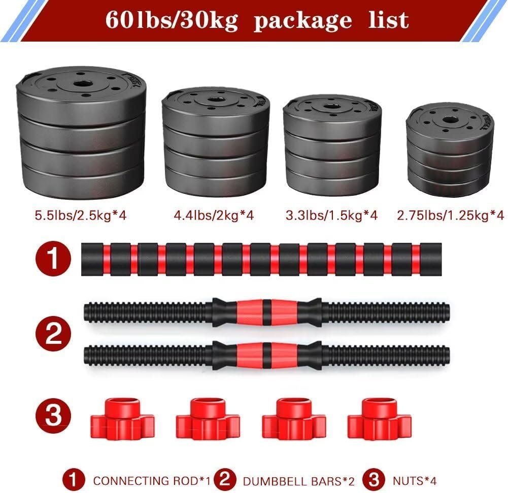 Adjustable-Dumbbells-Sets,Free Weights-Dumbbells Set of 2 Convertible To Barbell A Pair of Lightweight for Home Gym,Women and Men Equipment - Image 3