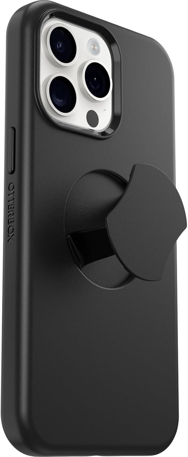 OtterBox iPhone 15 Pro MAX (Only) OtterGrip Symmetry Series Case - Black, Built-in Grip, Sleek Case, Snaps to MagSafe, Raised Edges Protect Camera & Screen - Image 5