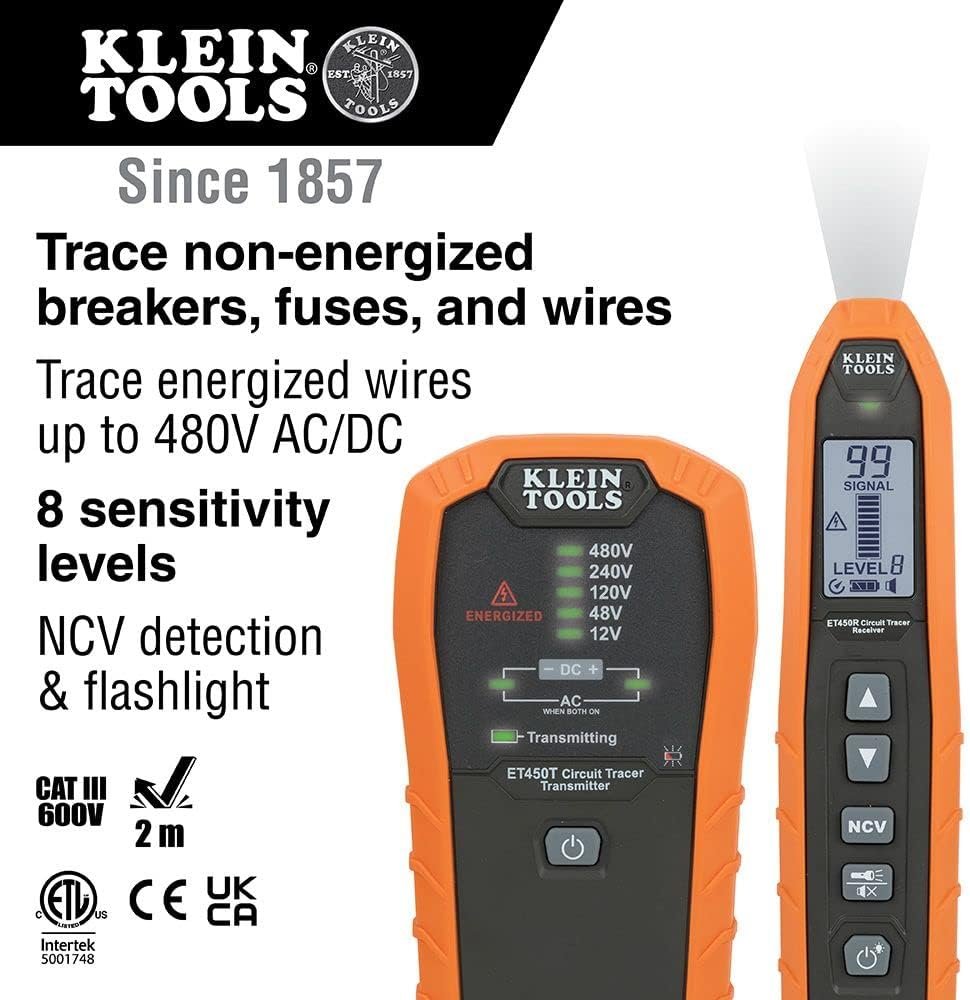 Klein Tools ET450 Advanced Circuit Breaker Finder and Wire Tracer Kit & Kasa Smart Light Switch HS200P3, Single Pole, Needs Neutral Wire, 2.4GHz Wi-Fi Light Switch - Image 4