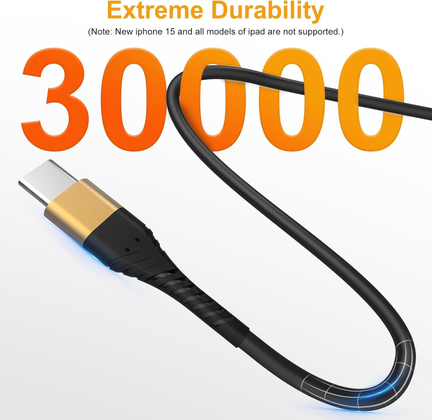 USB Type C Charger Cable Fast Charging 10ft,Extra Long 2Pack 10Foot USB A to USB-C Phone Charging Cord for Samsung Galaxy S20 S10 S10E S9 S8 Plus Note 10 9 8,Z Flip,LG V50 V40 V30 V20 - Image 3