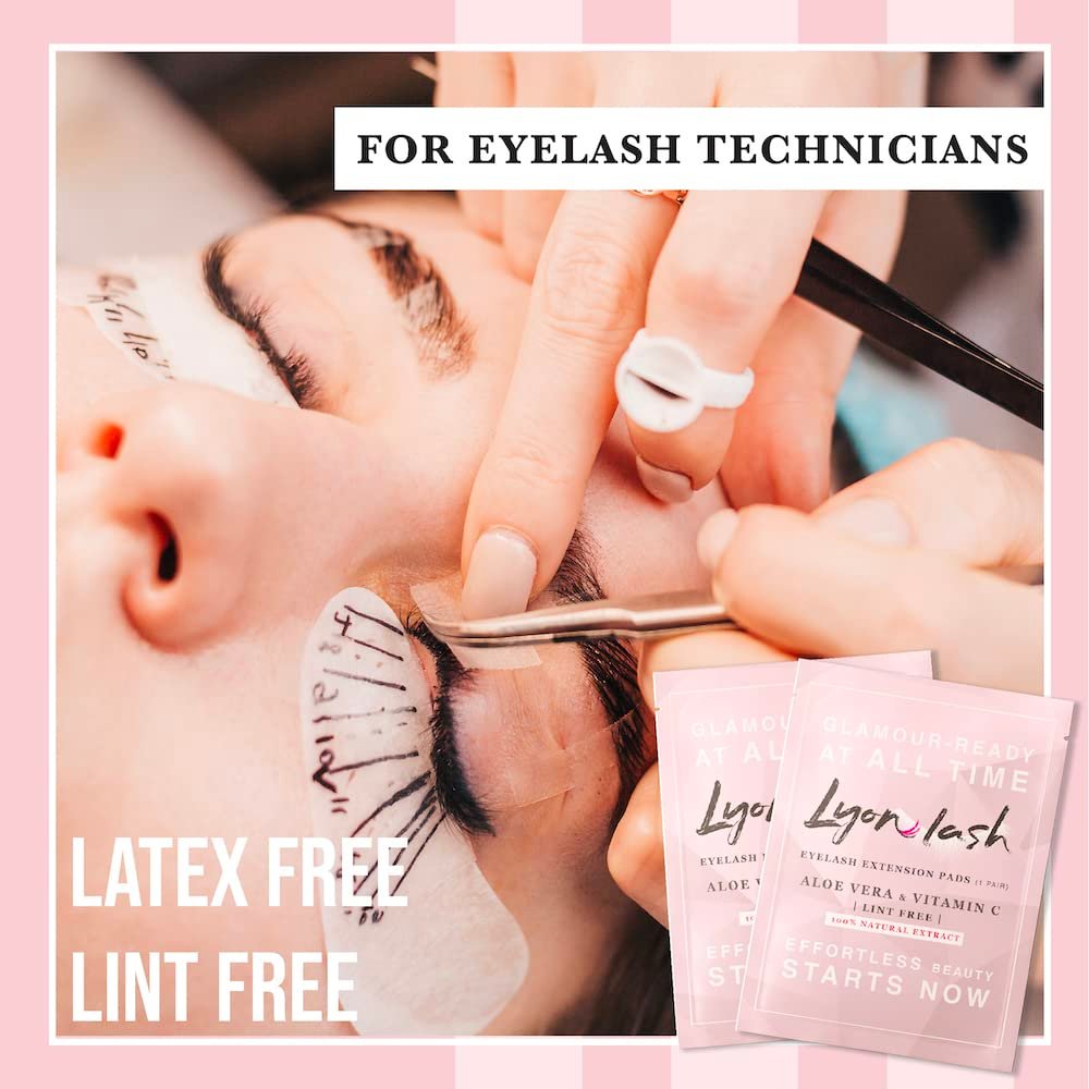100 Pairs Eyelash Extension Under Eye Gel Pads by Lyon Lash - Lint Free with Aloe Vera Hydrogel Eye Patches, Premium Eyelash Extension Supplies & Beauty Tools, Fit Most Eye Shape, Stick Well - Image 4