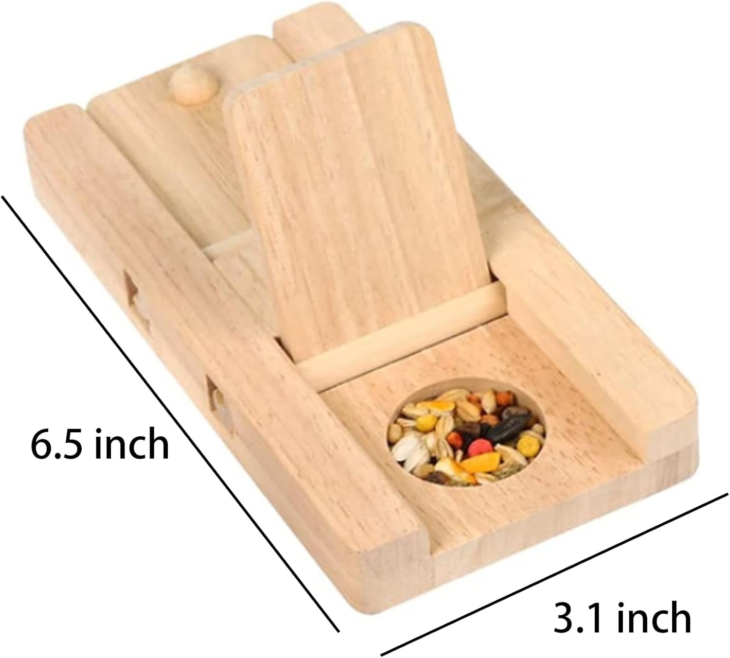 HLMOptimo Guinea Pig Foraging Toys, 6 in 1 Hamsters Wooden Interactive Enrichment Toys, Treat Dispenser for Small Animal Funny Toys, for Rabbits, Bunny, Chinchillas, Rats and Gerbils - Image 3