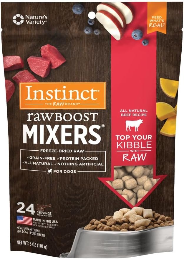 Instinct Raw Boost Mixers Freeze Dried Dog Food Toppers For Dry Food, Grain Free Dog Food Toppers with Beef For Dogs, 6 oz - Image 2