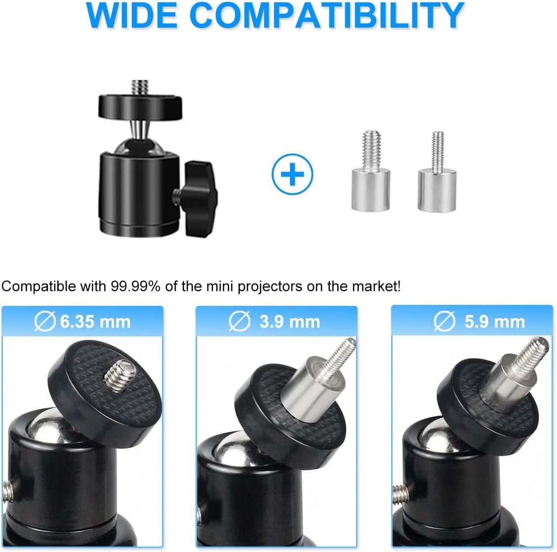 Mini Projector Stand, Table Top Mini Projector Tripod Stand with Tilt Angle Adjustable Small Tripod for Projector Mini, Cameras, DSLR, Smartphones - Image 7