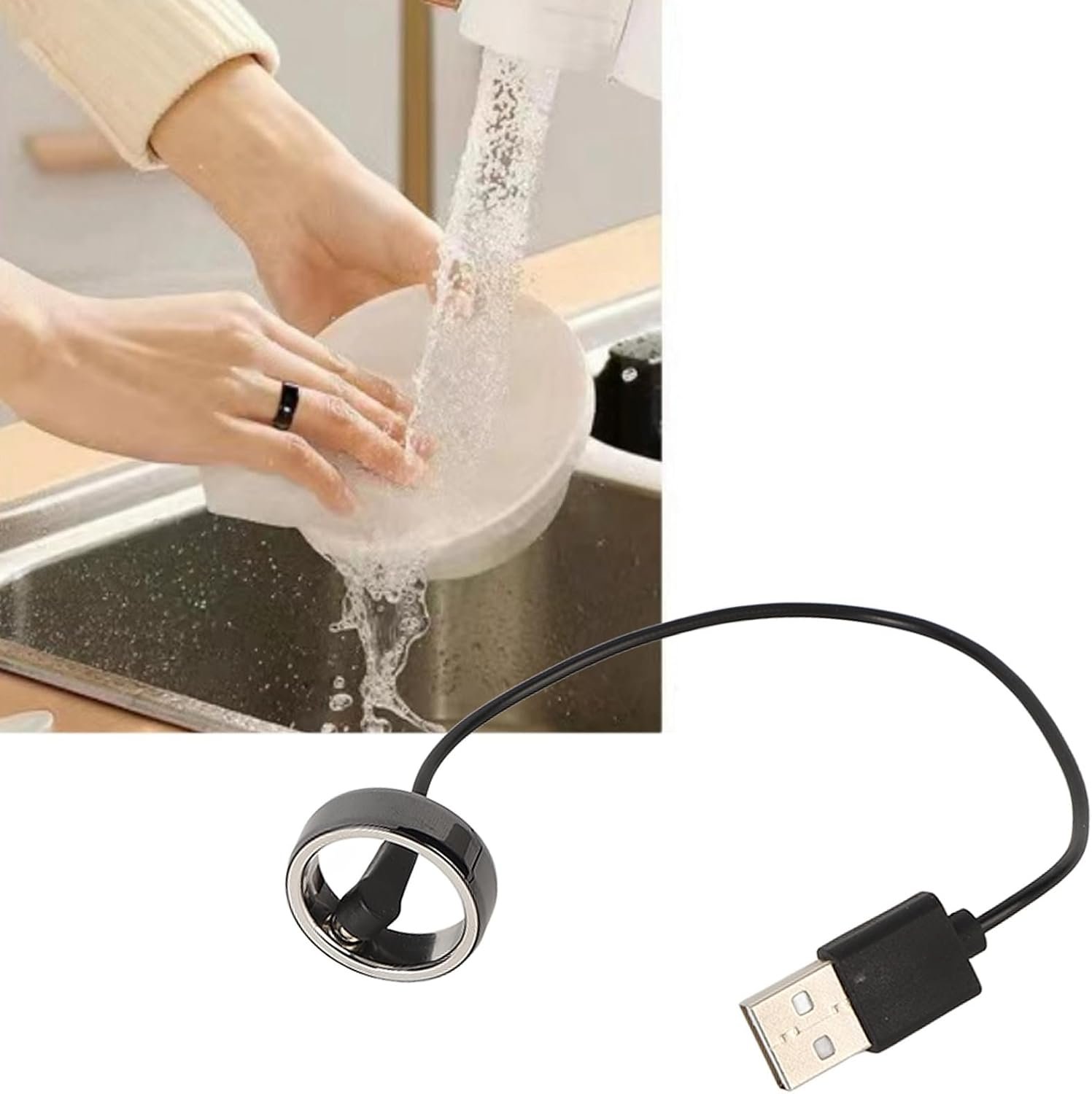 Smart Ring, Waterproof Ceramic Ring, Universal Wearable BT Connection Health for Mobile Phone, Sports Ring with Heart Rate Monitor, Sleep Monitor, Temperature, Oxygen (Black No. - Image 8