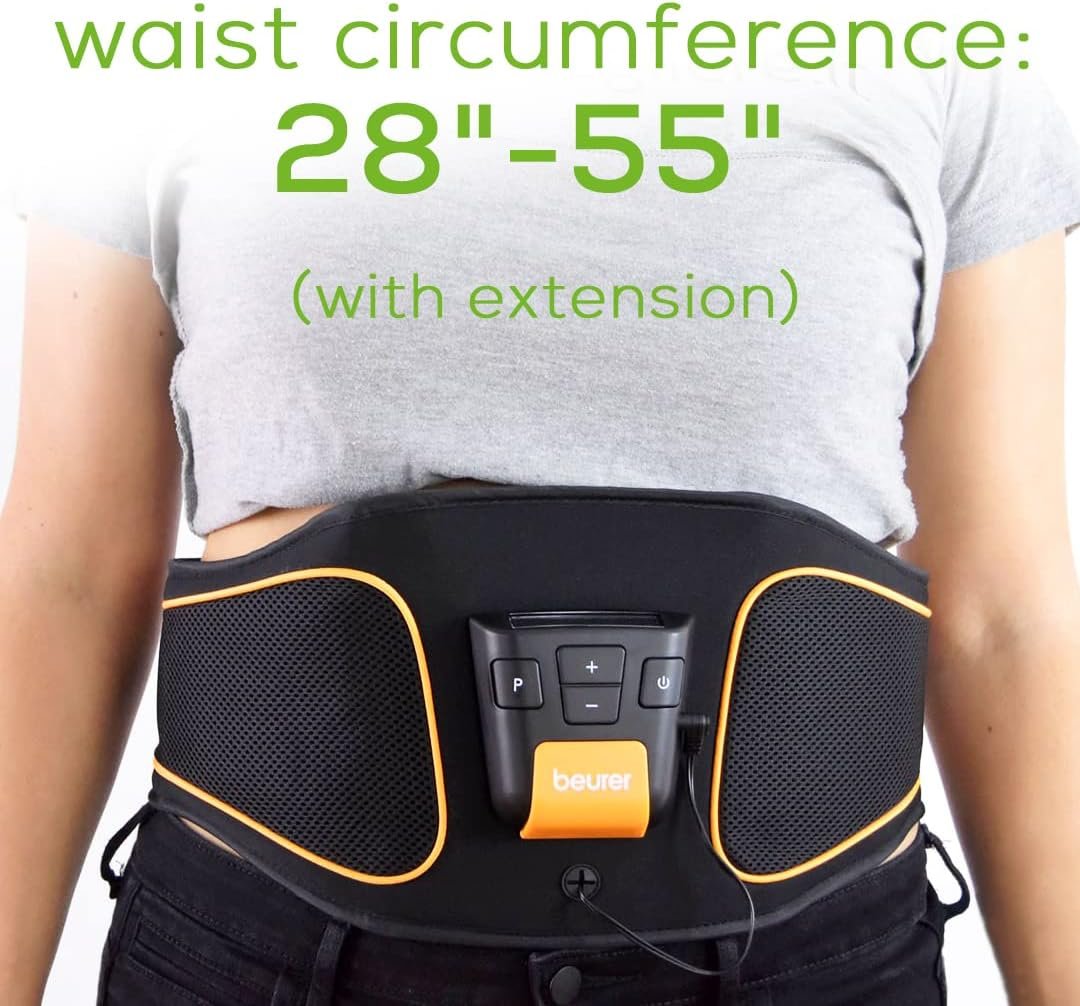 Beurer EM37 Abs Stimulator Toning Ab Belt, EMS Ab Machine with 40 Intensity Levels, Portable Ab Workout Equipment Belt Includes Reusable Water Electrodes and Batteries, Abdominal Exercise Machine - Image 9