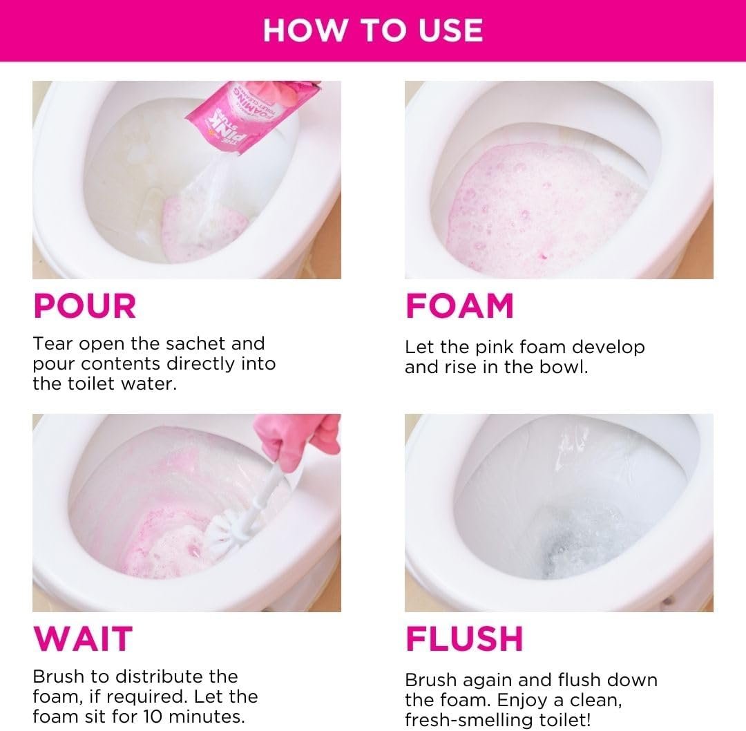 Stardrops - The Pink Stuff - The Miracle Power Foaming Toilet Cleaner - 2 Treatments - Self Activating Pink Foam - Image 6