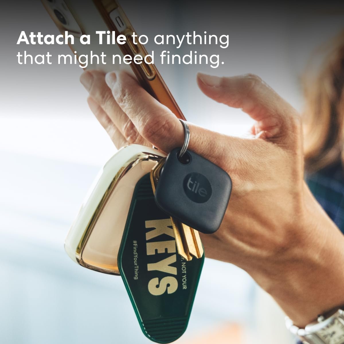 Tile Mate (2022) 1-Pack, Black. Bluetooth Tracker, Keys Finder and Item Locator; Up to 250 ft. Range. Up to 3 Year Battery. Water-Resistant. Phone Finder. iOS and Android Compatible - Image 3