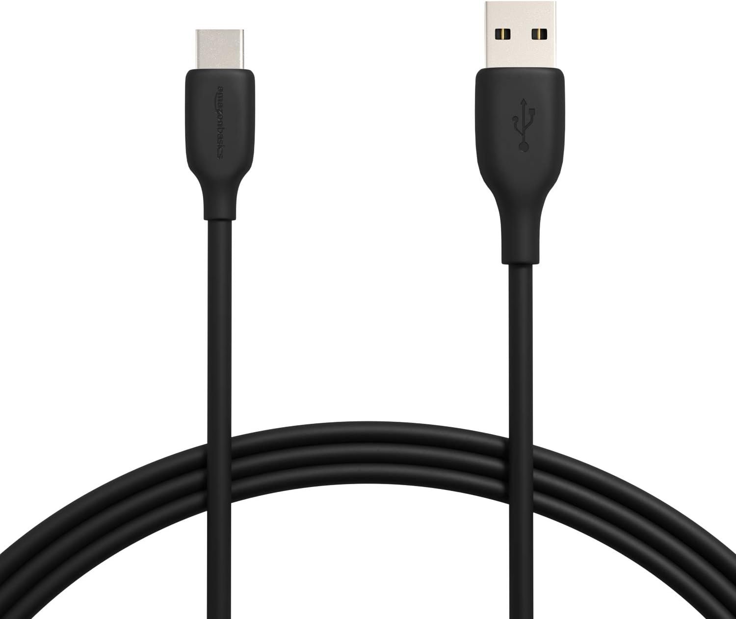Amazon Basics USB-C to USB-A 2.0 Fast Charger Cable, 480Mbps Speed, USB-IF Certified, for Apple iPhone 16/15, iPad, Samsung Galaxy, Tablets, Laptops, 6 Foot, Black - Image 2
