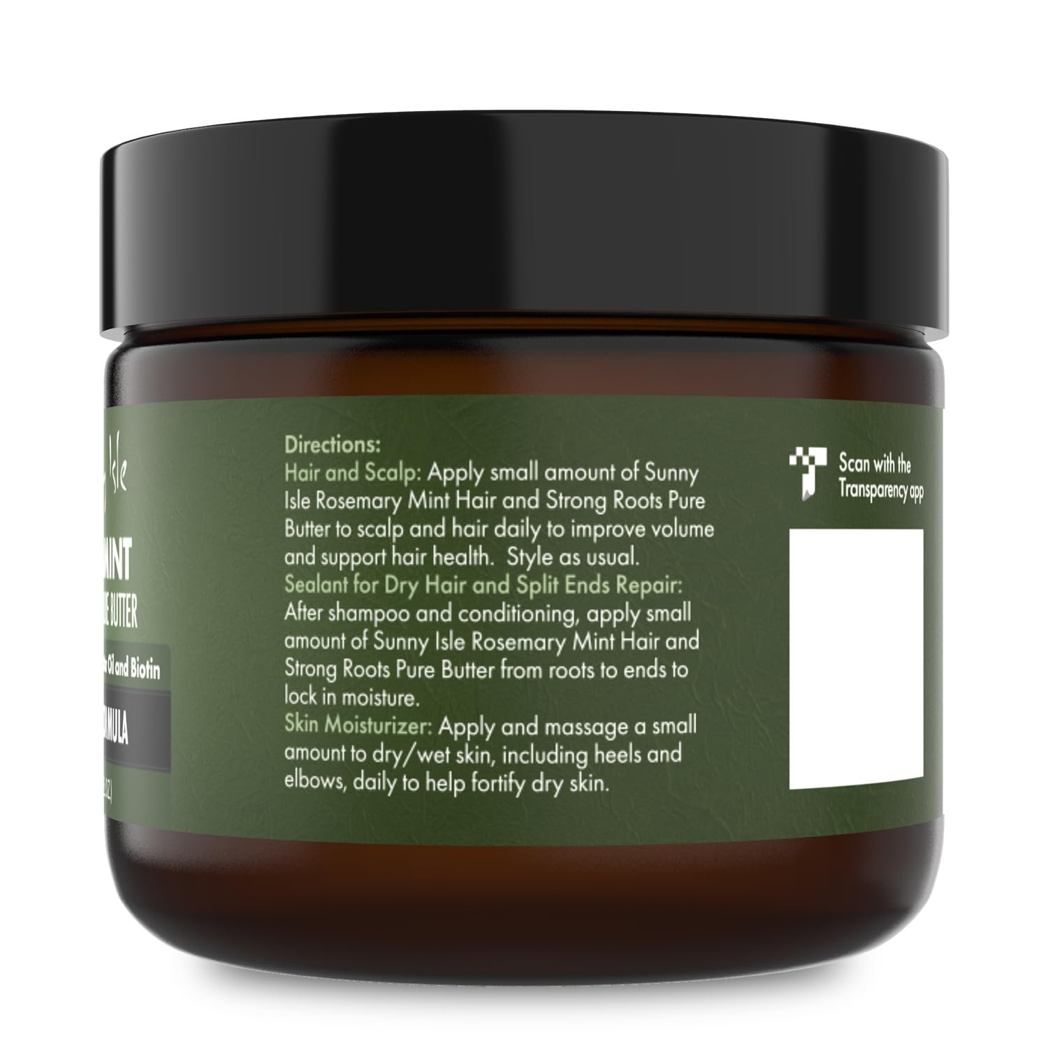 Sunny Isle Rosemary Mint Hair and Strong Roots Butter 2oz | Infused with Biotin & Jamaican Black Castor Oil | Strengthen and Nourish Hair | Dry Scalp, Split Ends - Image 9