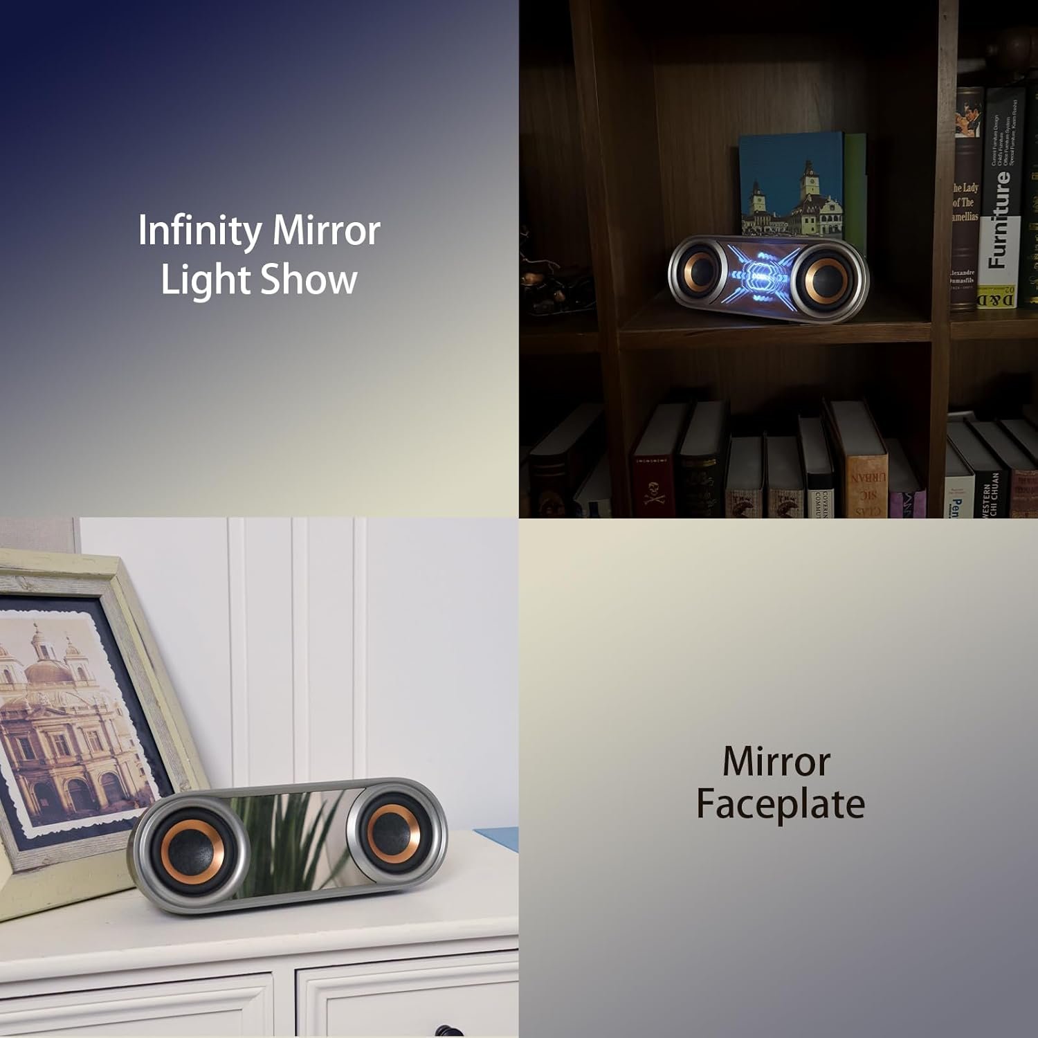 DOSS SoundBox Pro+ P400 Bluetooth Speaker, 50W Stereo Sound with Extra Bass, 26H Playtime, Cool Phantom Mirror Lights, IPX5 Waterproof Speaker for Outdoor, Home, Party, and Electronic Gadgets. - Image 6