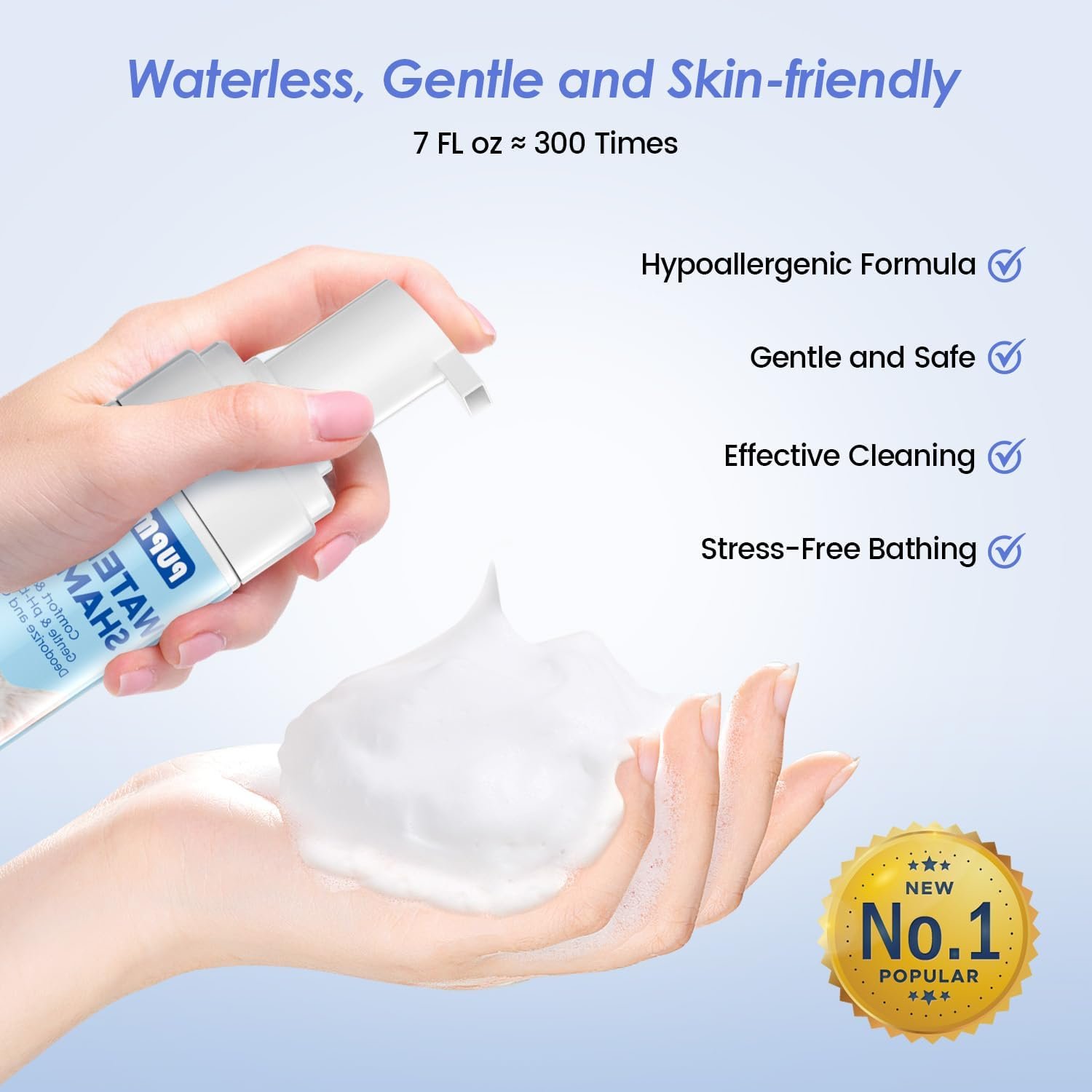 Waterless Cat Shampoo with Cat Brush - No Rinse Foam Dry Shampoo | Deep Cleansing Relieves Itchy Skin & Shedding | Gentle, pH-Balanced for Kittens Sensitive Skin | Specifically for Cat Bath | 7 oz - Image 6