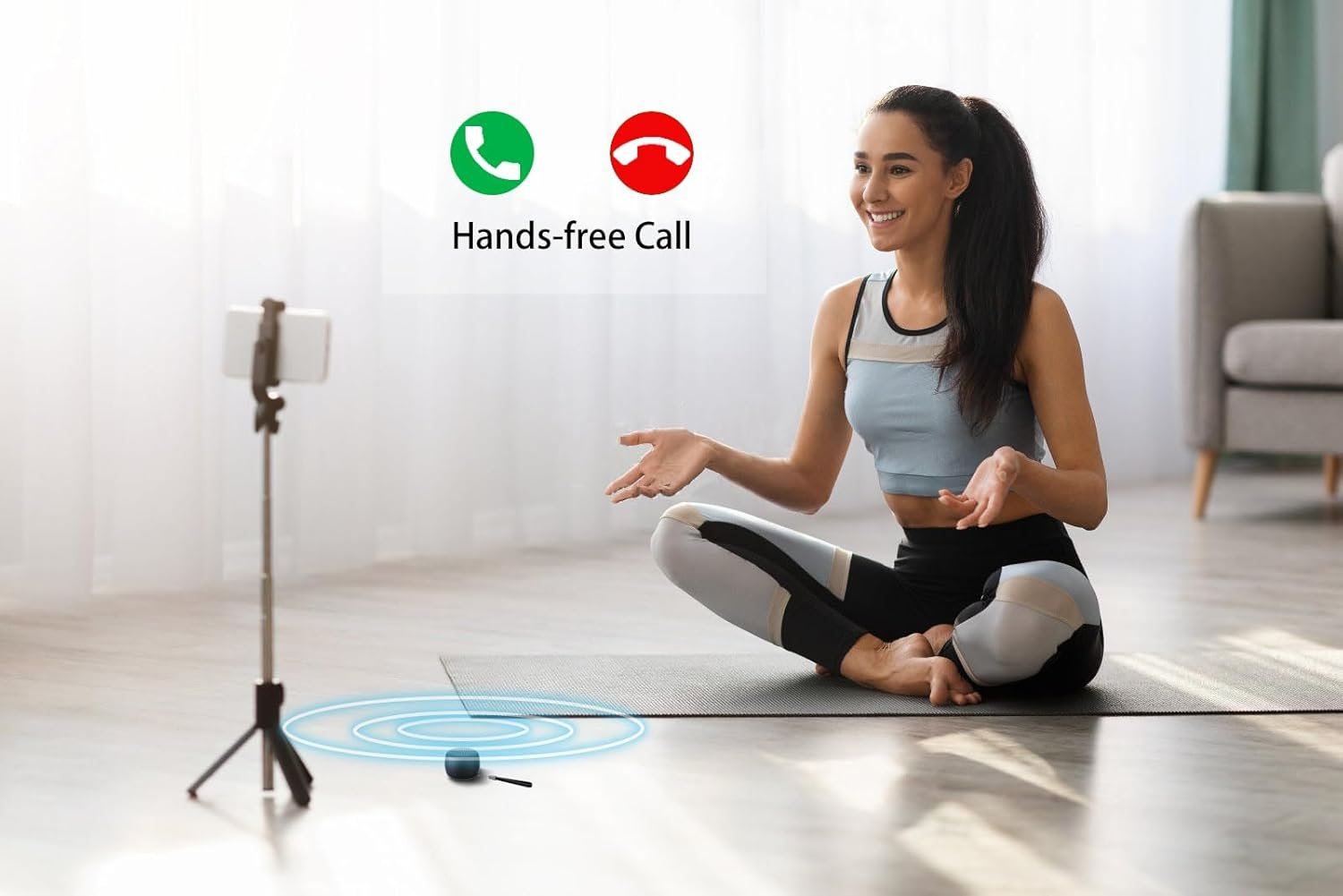 Tiny Speaker Smallest Mini Bluetooth Speakers Wireless with Remote Shutter, Hands-Free Call, Built-in Mic, TWS, Black Little Portable Speaker Plays Podcasts in Hike, Ruck, Biking, Gifts - Image 4