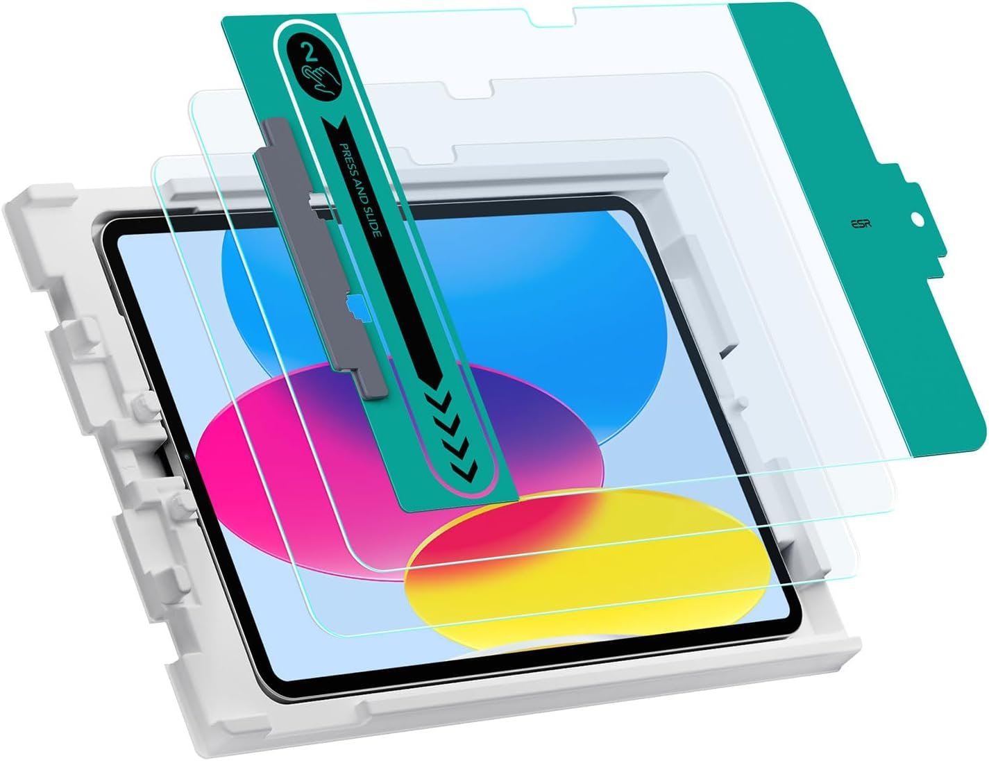 ESR 2 Pack Screen Protector for iPad 10th Generation 10.9 Inch (2022), Tempered Glass Film with Easy Application Tray, Scratch Resistant, Bubble Free, HD Clarity, Touch Sensitive - Image 2