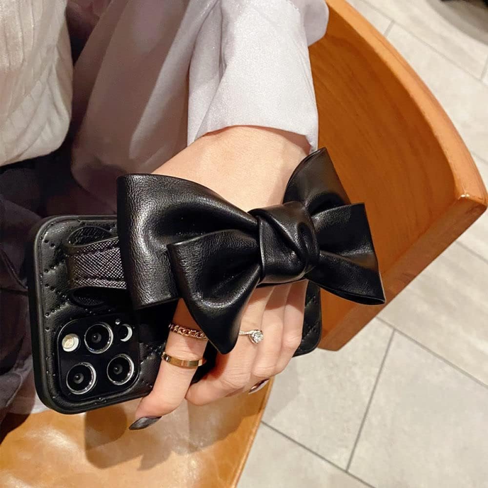 Luxury Leather Bow Wristband Holder Soft Case for iPhone 12 13 11 Pro MAX XS XR X 7 8 Plus Back Cover,2,for iPhone 13 - Image 5