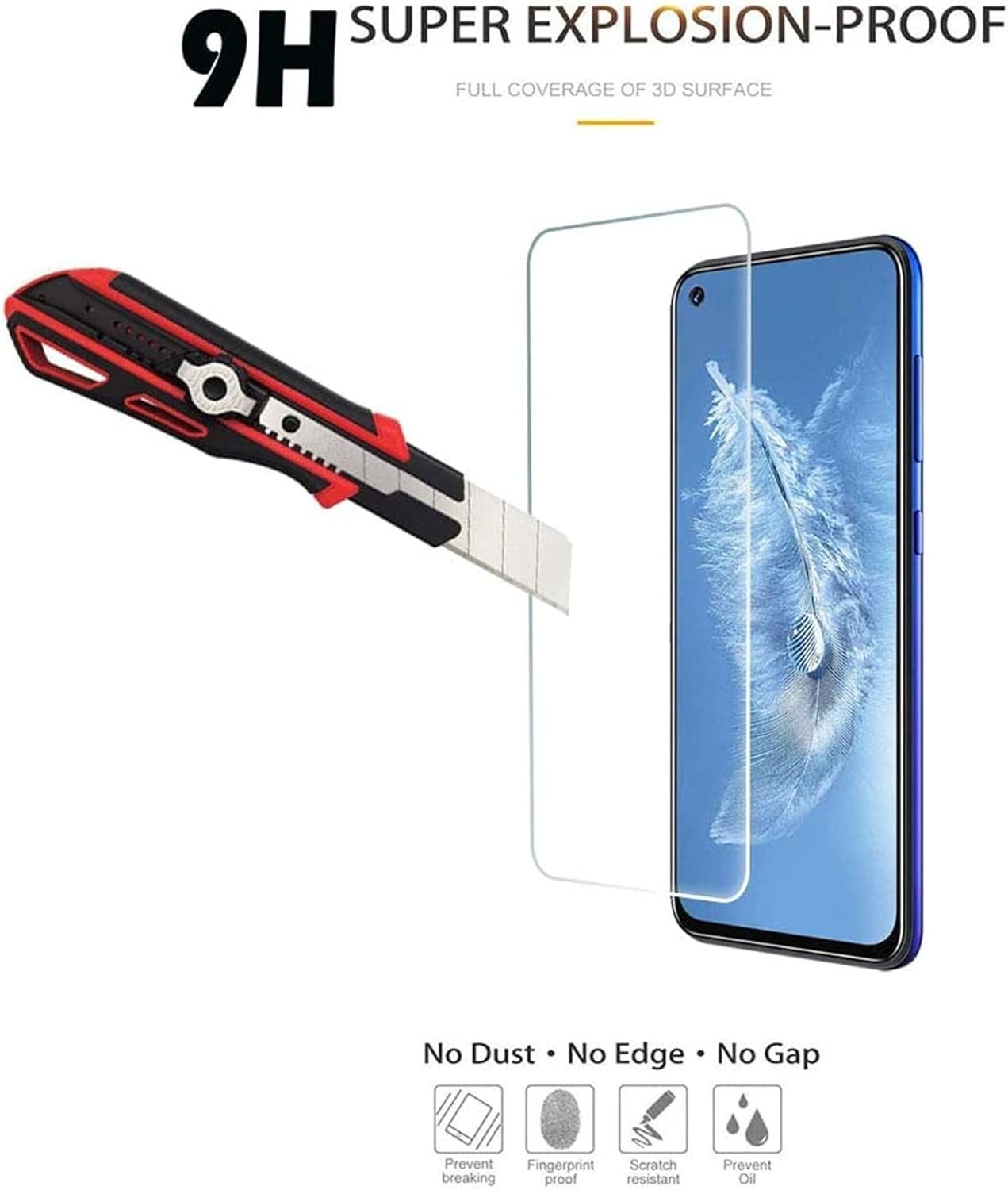 3 Pack for ATT Vista Screen Protector,Case Friendly, Scratch Resistant Bubble Free Anti-Fingerprints HD Clear,Tempered Glass Film for AT&T Vista - Image 4