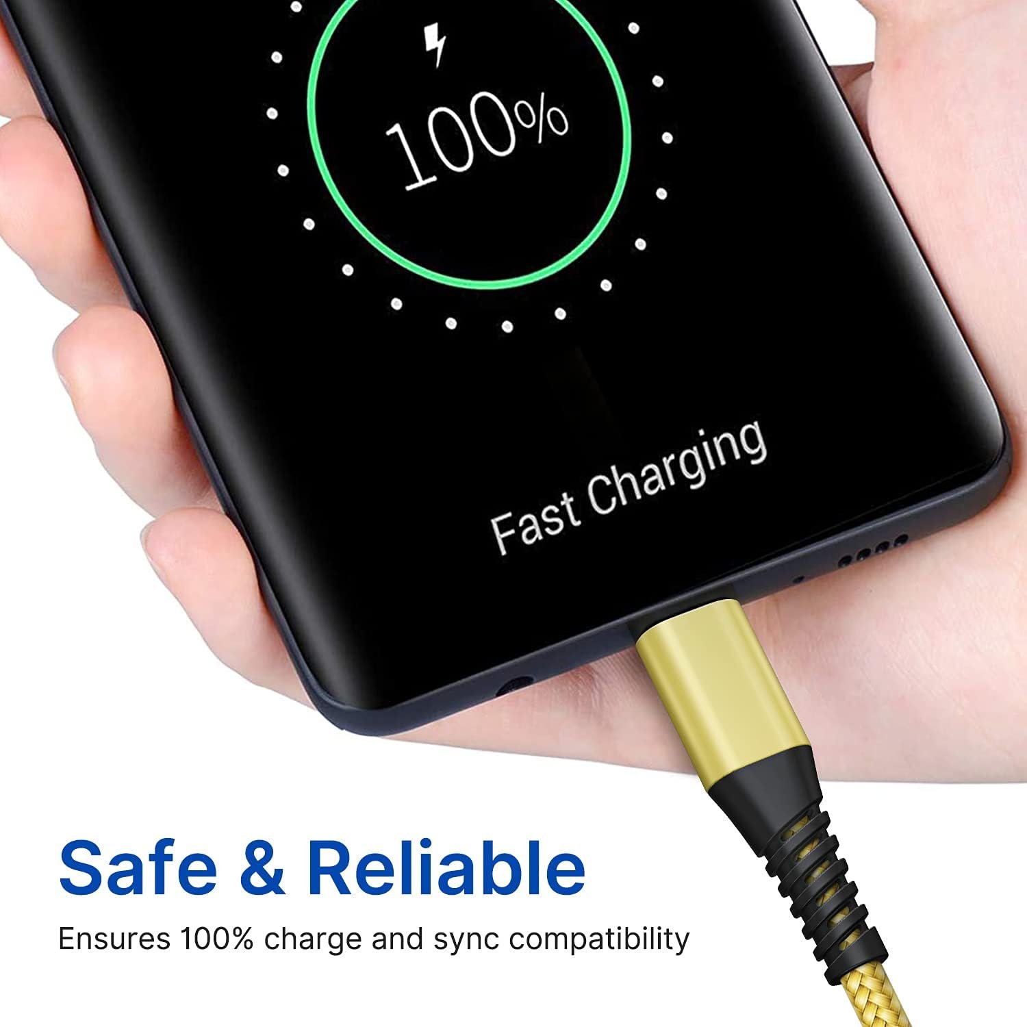 USB C Cable 10FT 3Pack Fast Charging Nylon Braided Long Type C Charger Cable for Samsung Galaxy S24 S23 S22 S21 S10 S9 S8 A02s A03s A11 A12 A13 A14 A21 A22 A32 A42 A53, Tablet, LG, Moto, TCL - Image 5