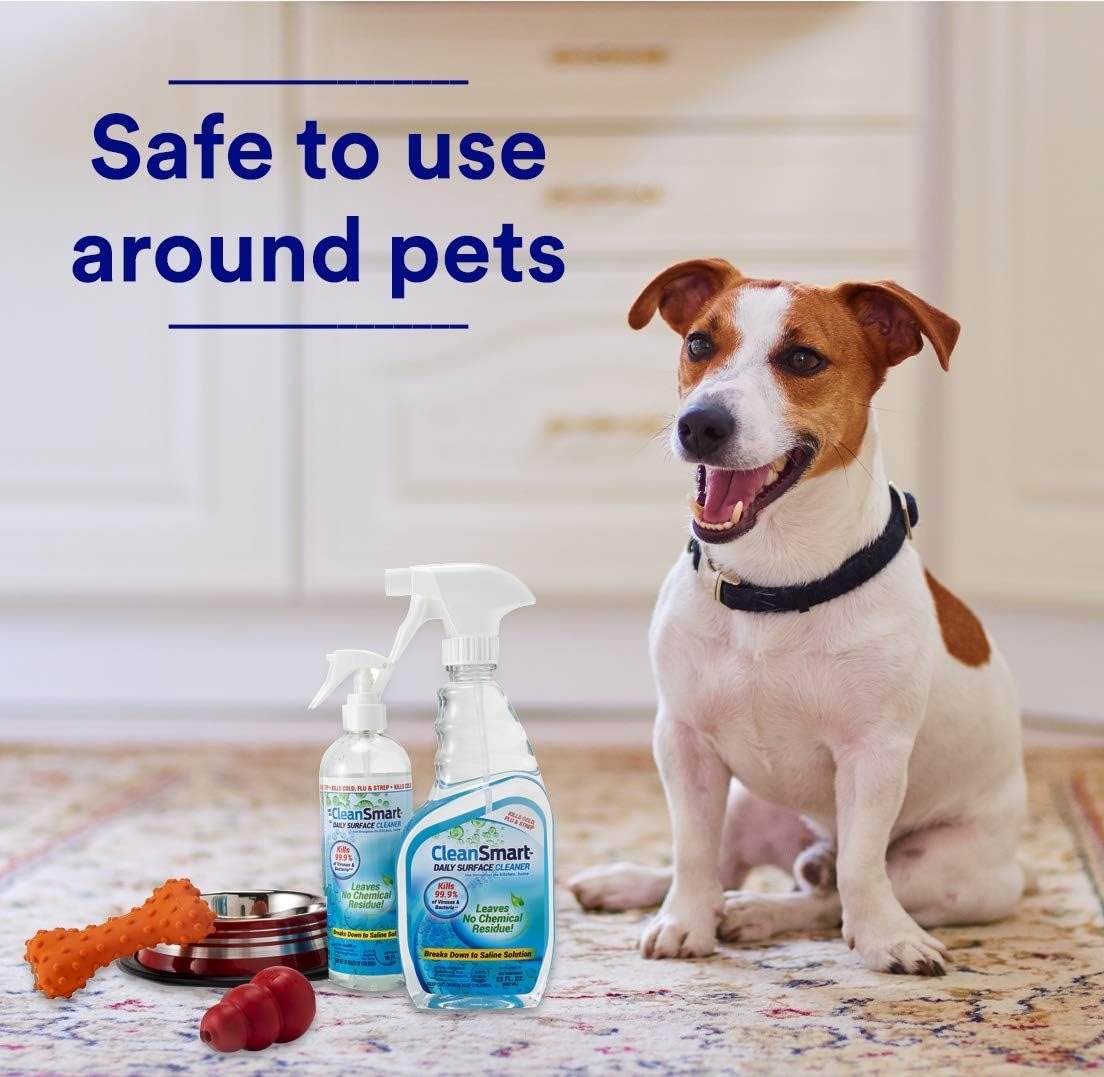CleanSmart Daily Surface Cleaner and Pet-safe Disinfectant, Kills 99.9% of Viruses & Bacteria, 23 ounce Spray (pack of 2) - Image 3