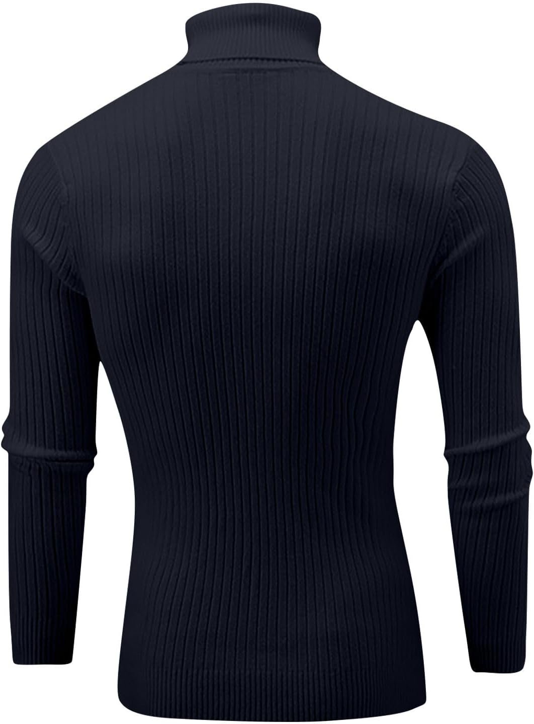 Muscularfit Mens Sweaters and Pullovers Causal Turtle Neck Cable Knitted Sweater Fashion Solid Long Sleeve Shirt Fall Outfits - Image 5