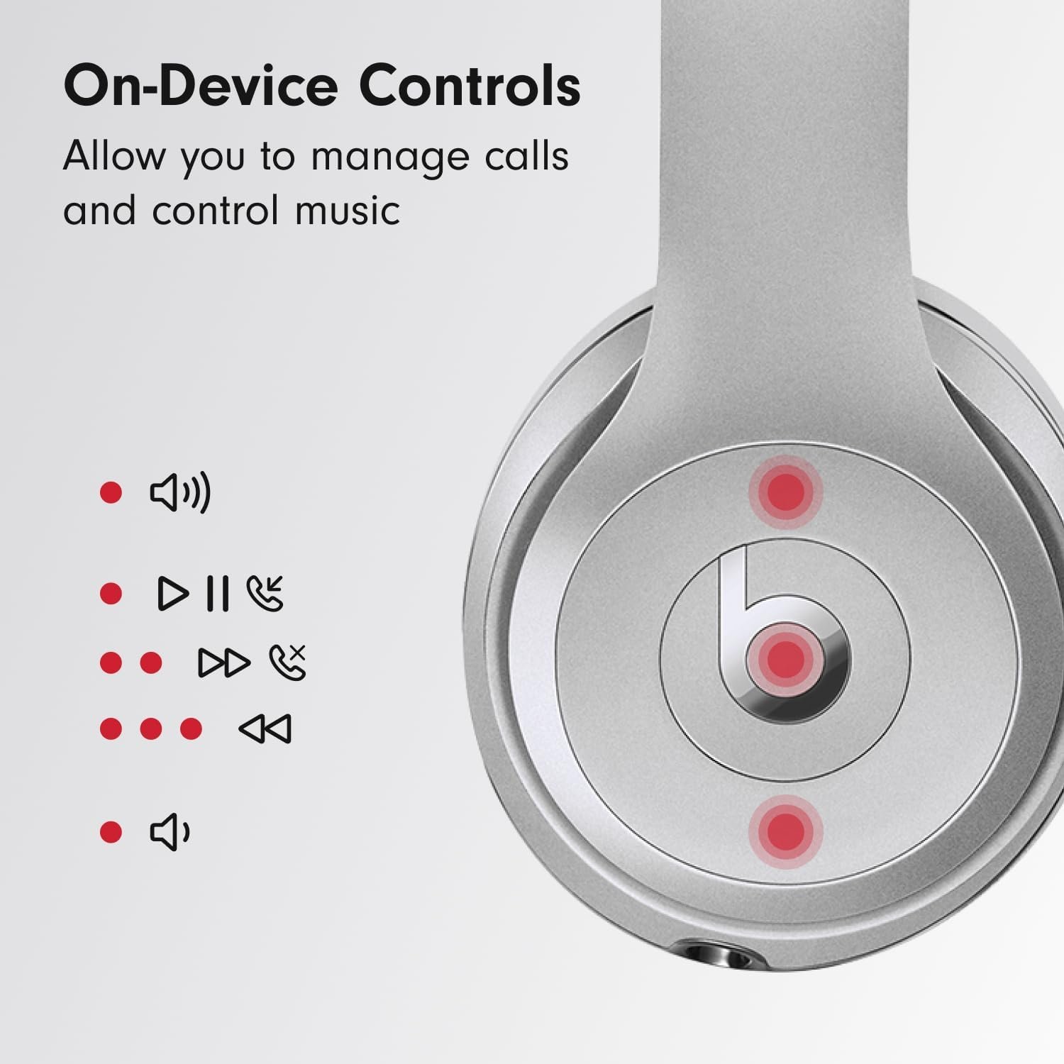 Beats Solo 3 - Wireless Bluetooth On-Ear Headphones, Apple & Android Compatible, Up to 40H of Battery Life - Silver (Latest Model) - Image 7