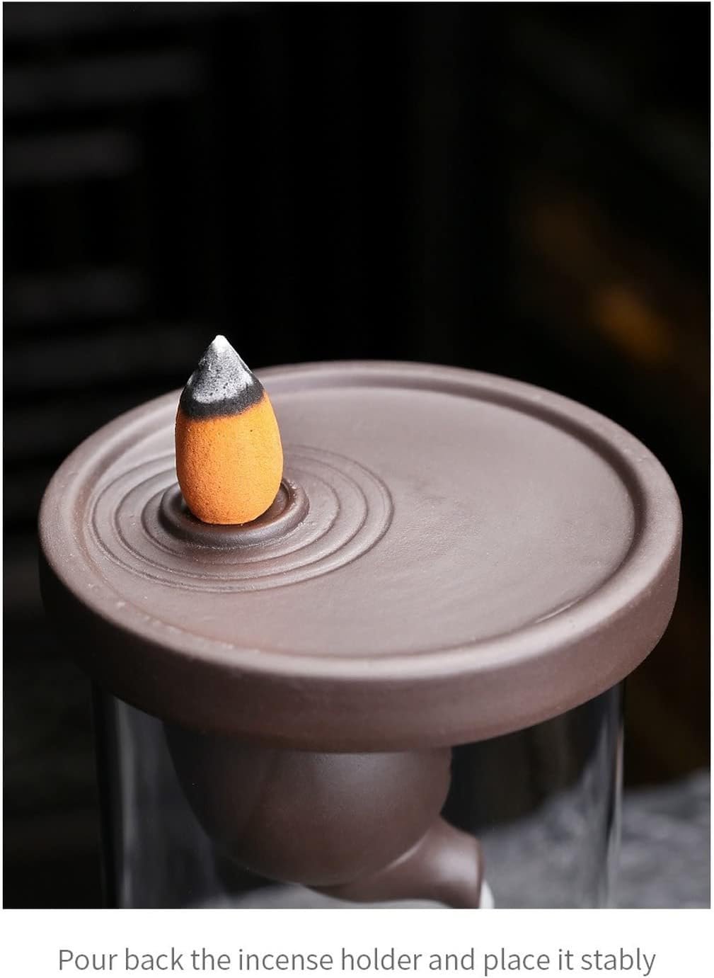 Windproof Cover Backflow Incense Burner Indoor Smoke Waterfall Incense Holder Creative Teapot Incense Burner Home Tea Room Aromatherapy Ornament - Image 4